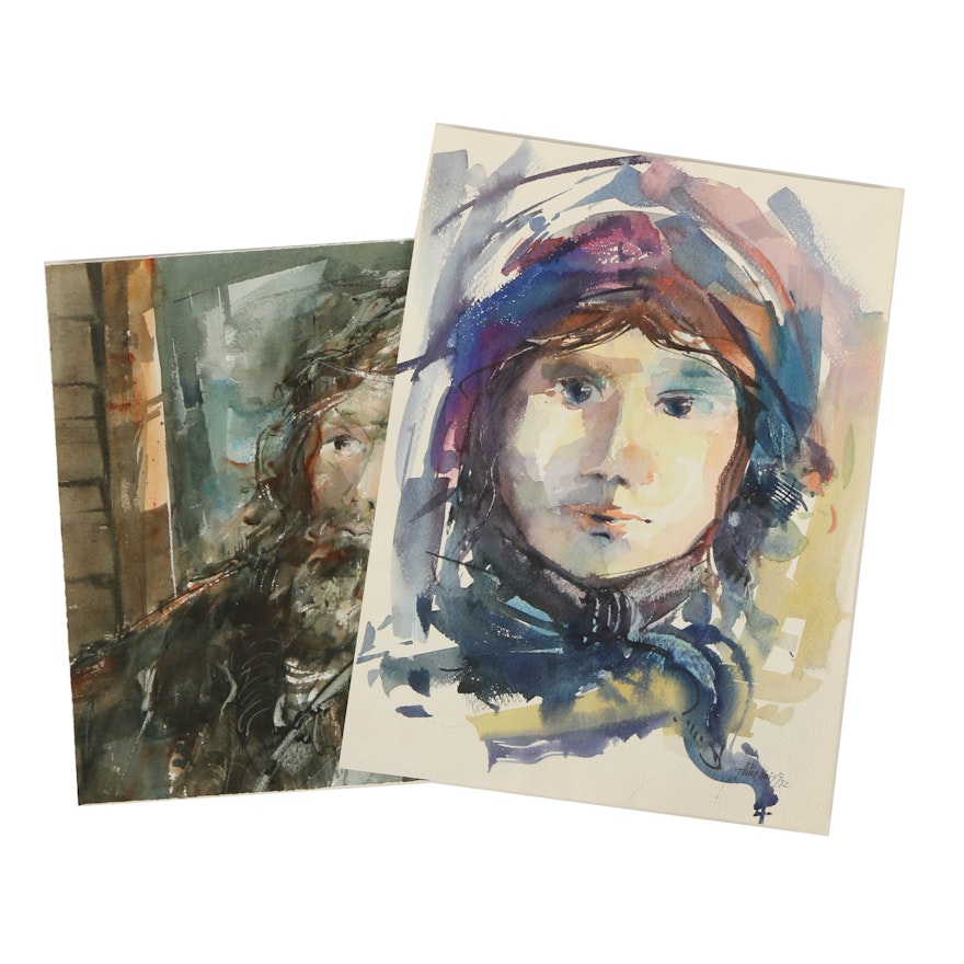 Anton Weiss Original Watercolor and Gouache Paintings on Paper