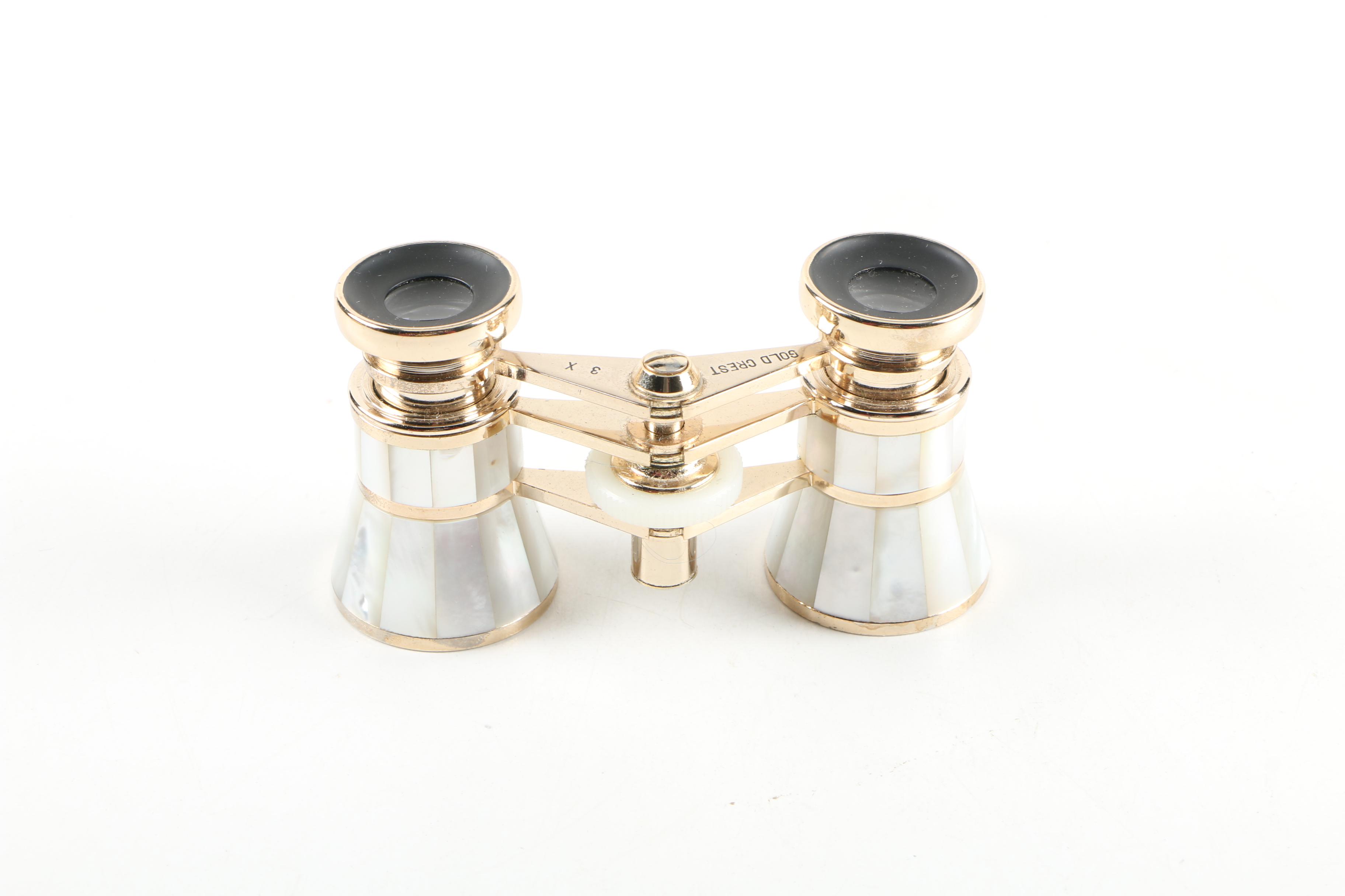 Gold Crest Opera Glasses in Case