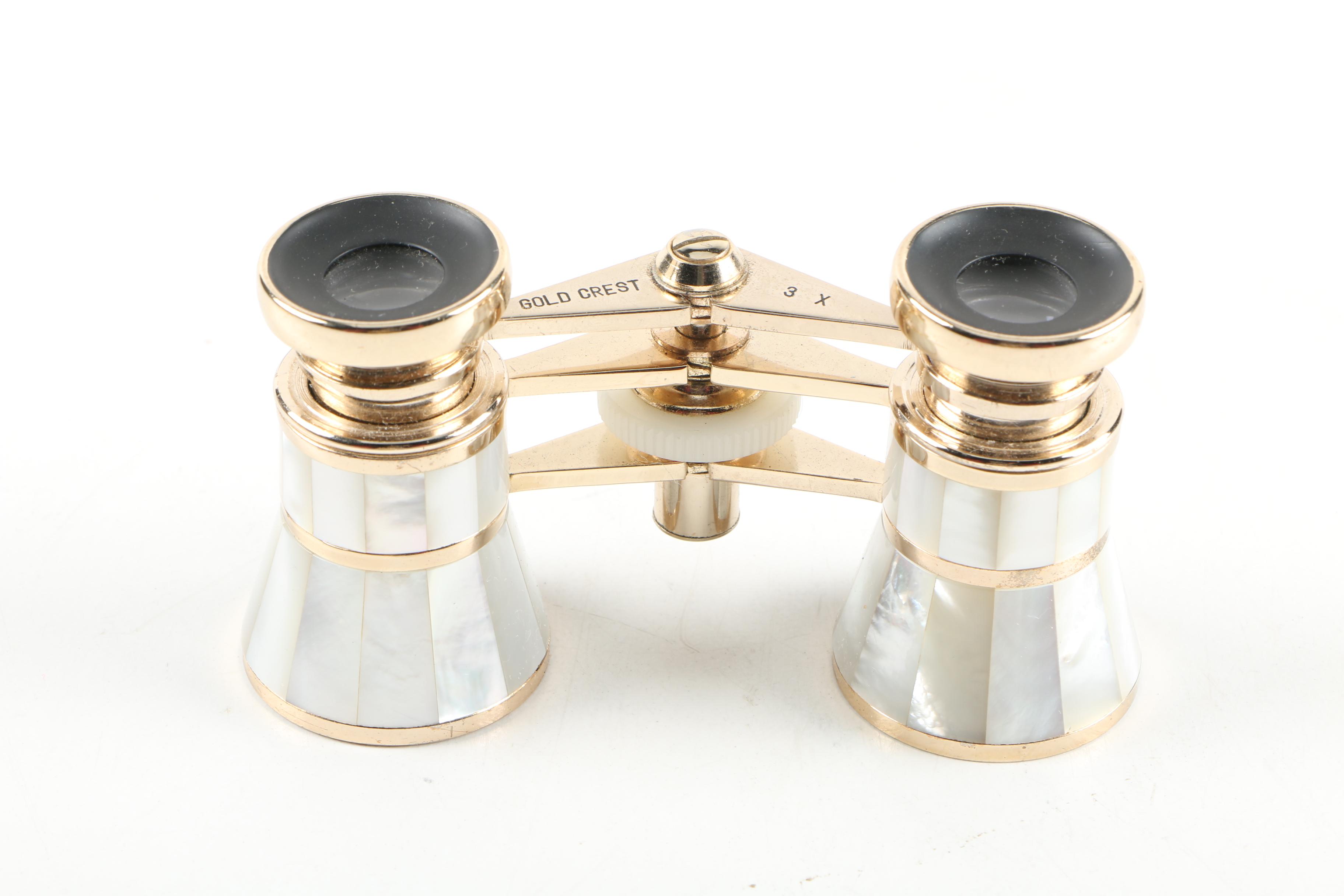 Gold Crest Opera Glasses in Case
