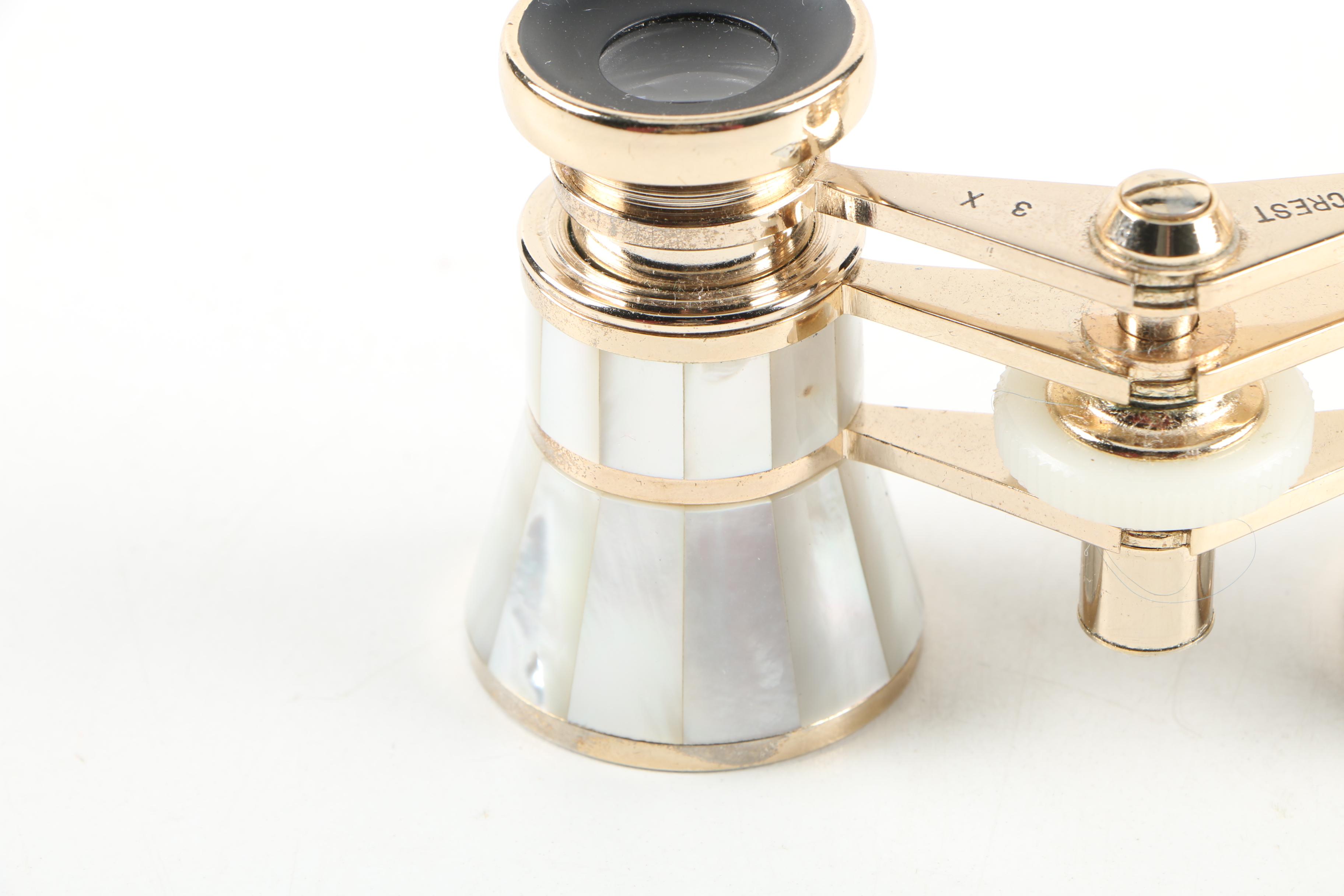 Gold Crest Opera Glasses in Case