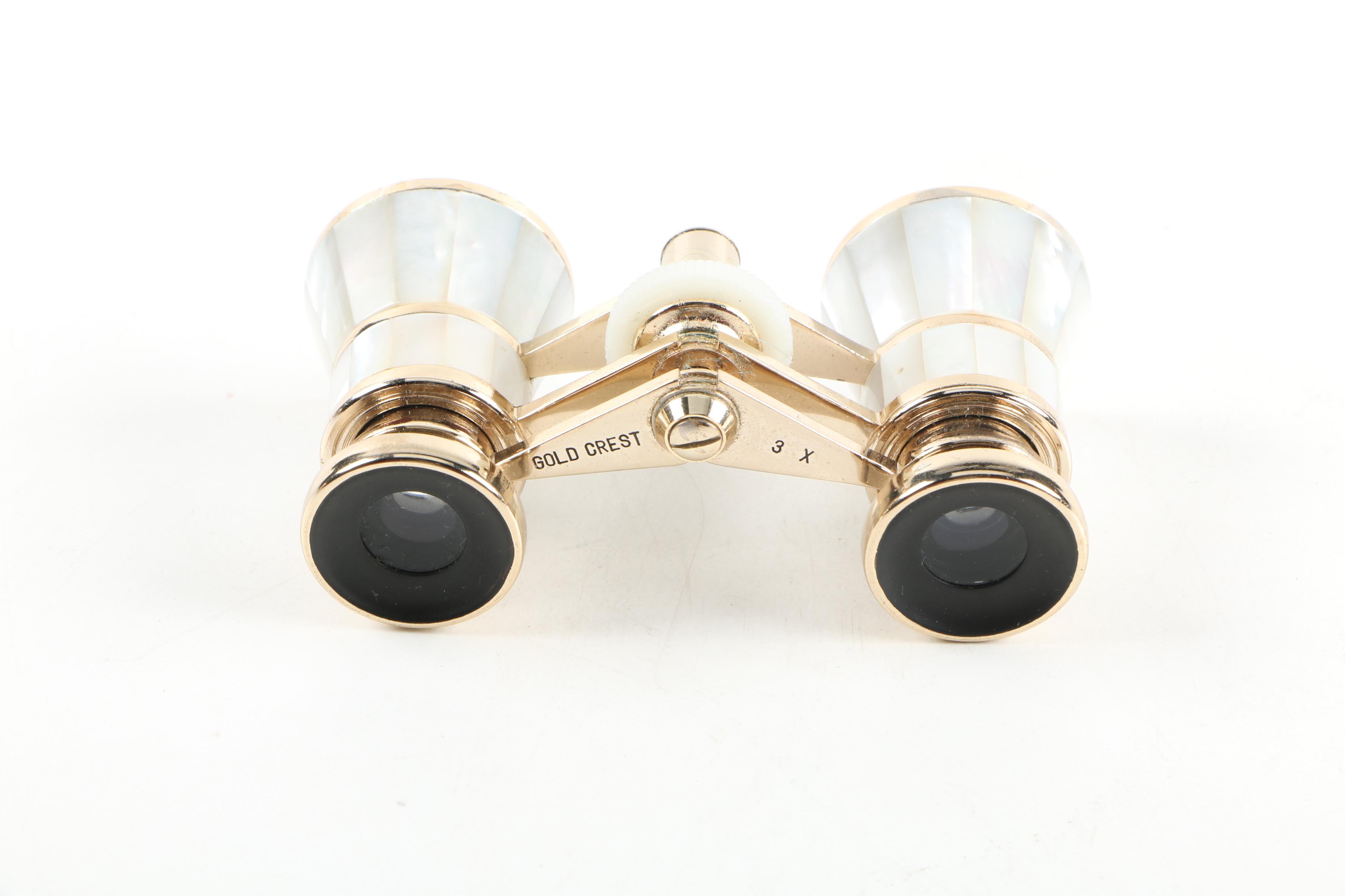 Gold Crest Opera Glasses in Case