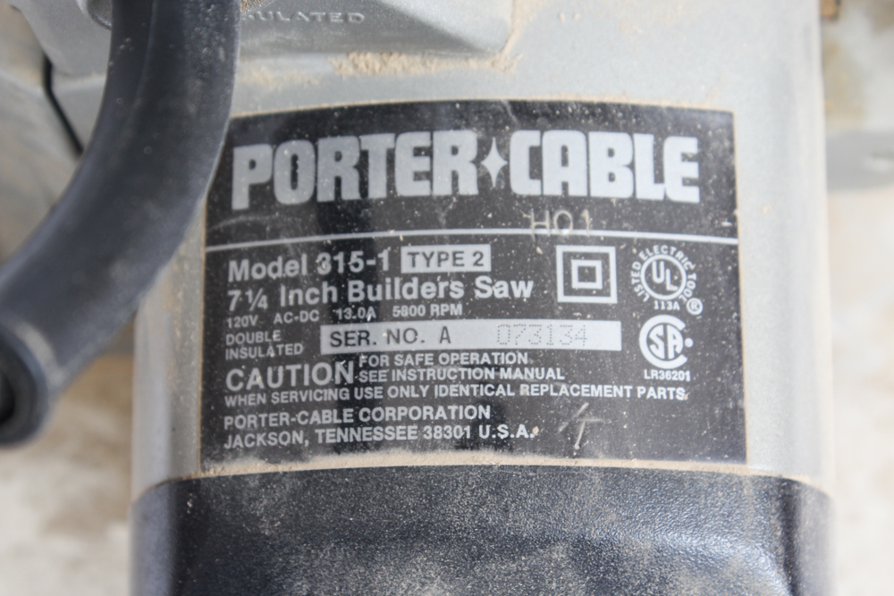 Porter Cable Model 315-1 Type 2 Circular Saw
