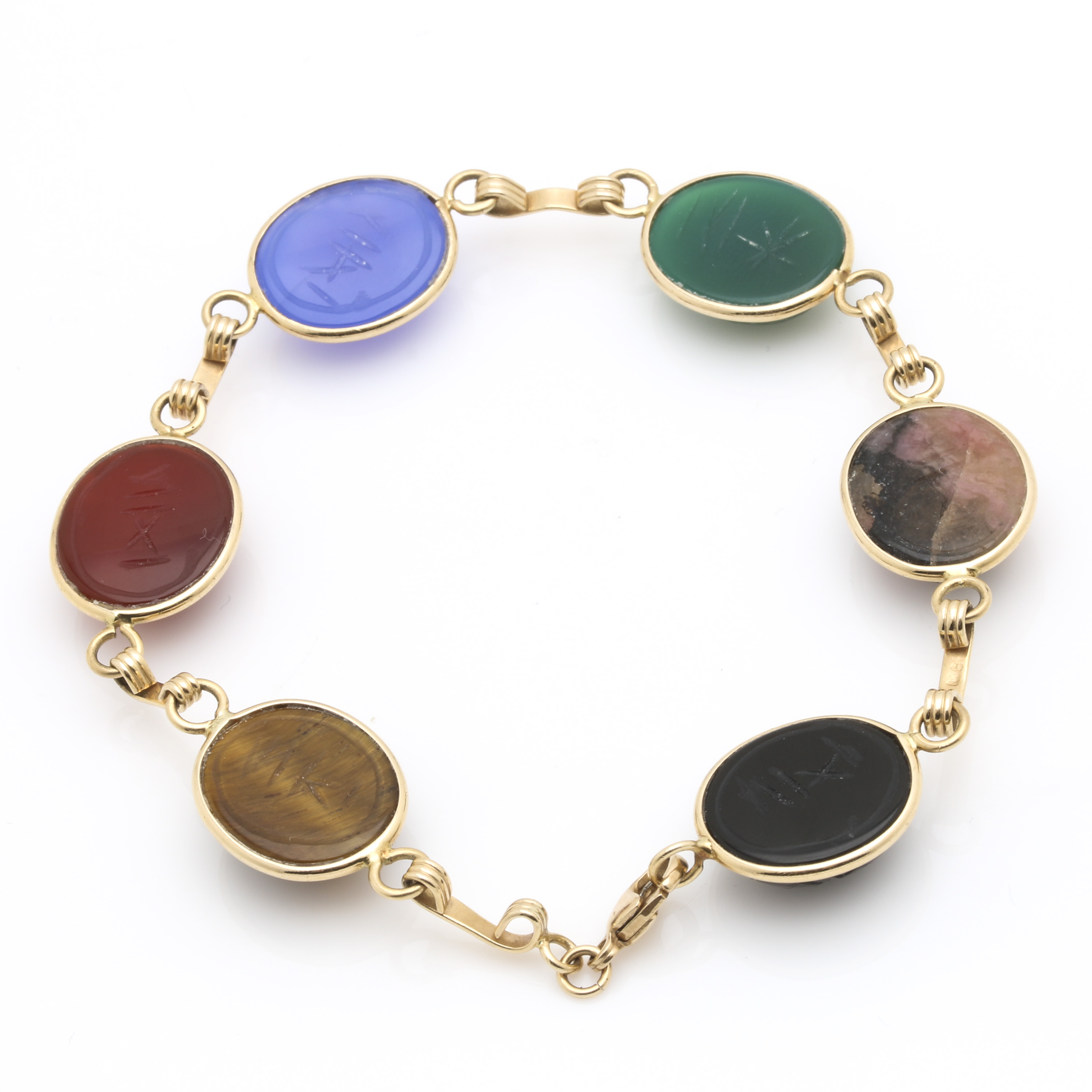 14K Yellow Gold Gemstone Bracelet