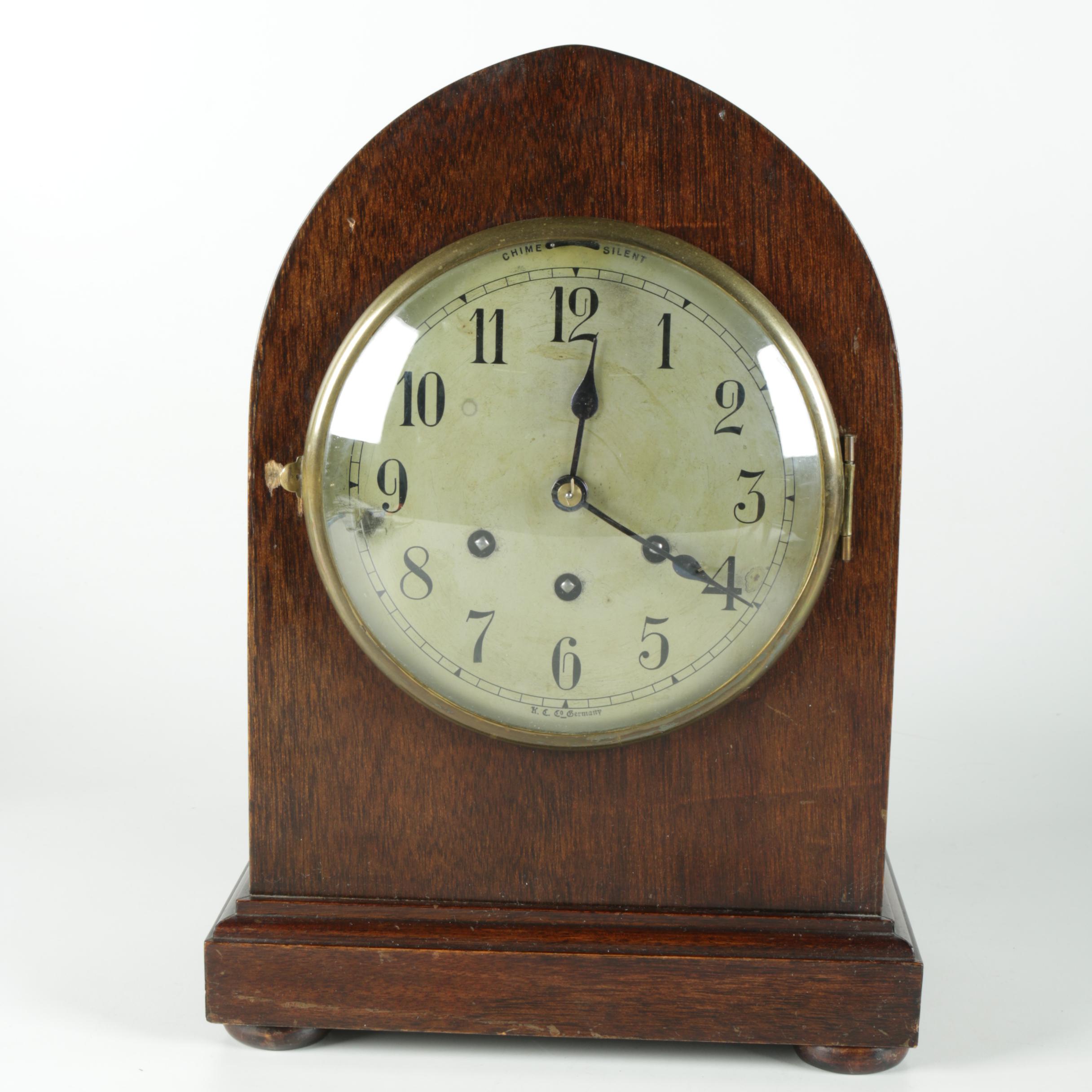 K, C. Co. Wood Beehive Mantel Clock