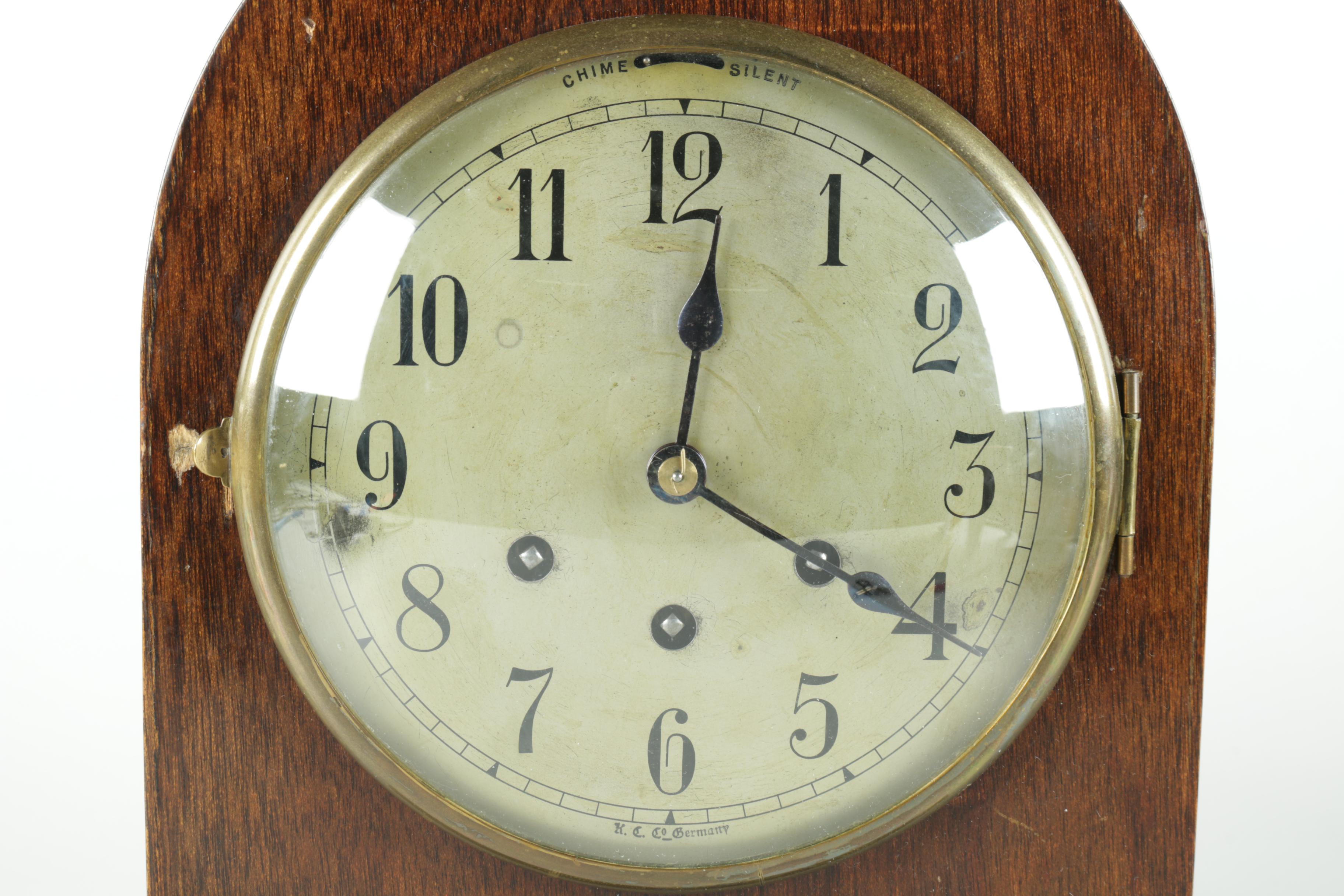 K, C. Co. Wood Beehive Mantel Clock