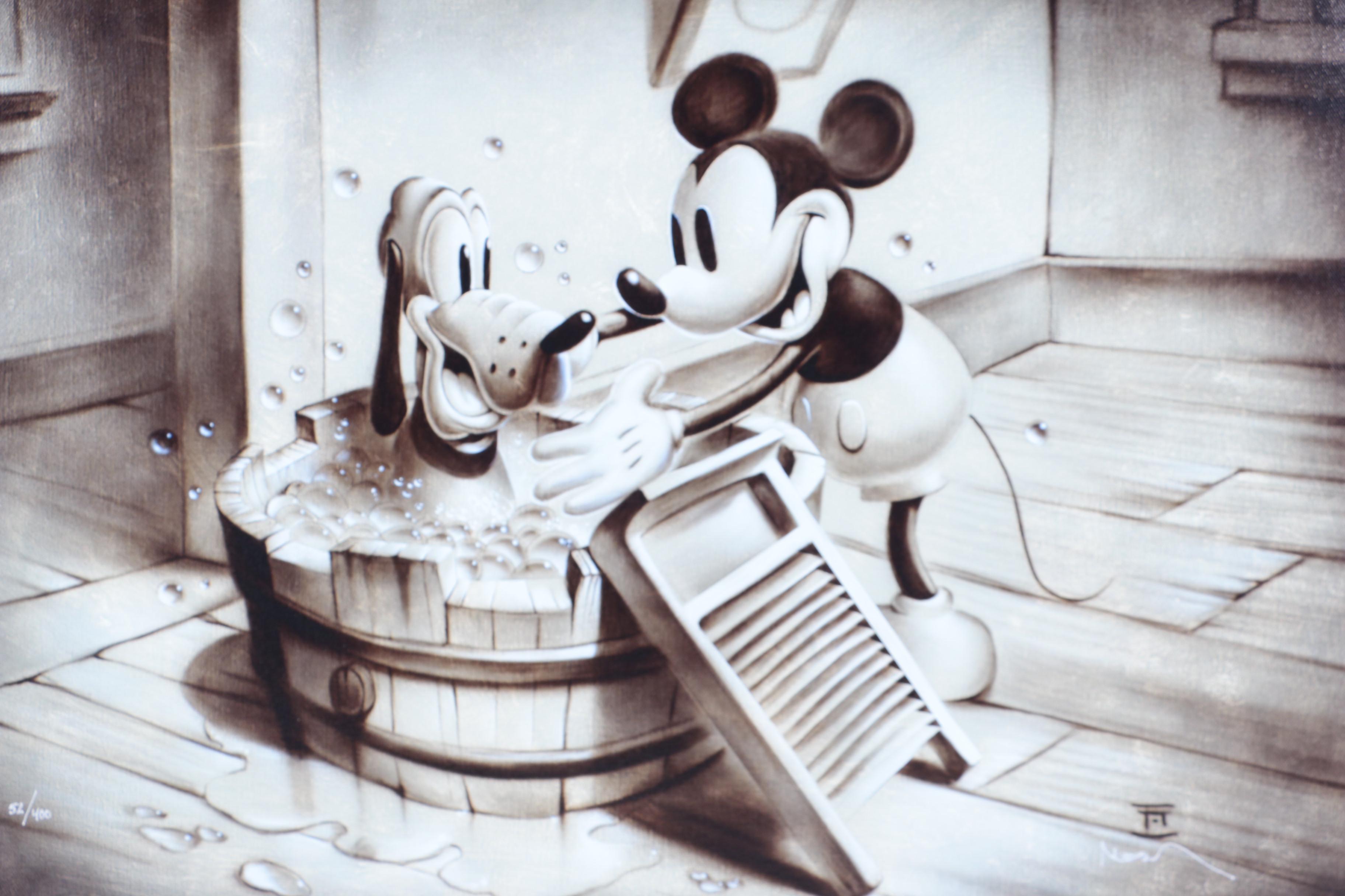 Noah Limited Edition Reproduction Print "Paws For A Cleanin'"