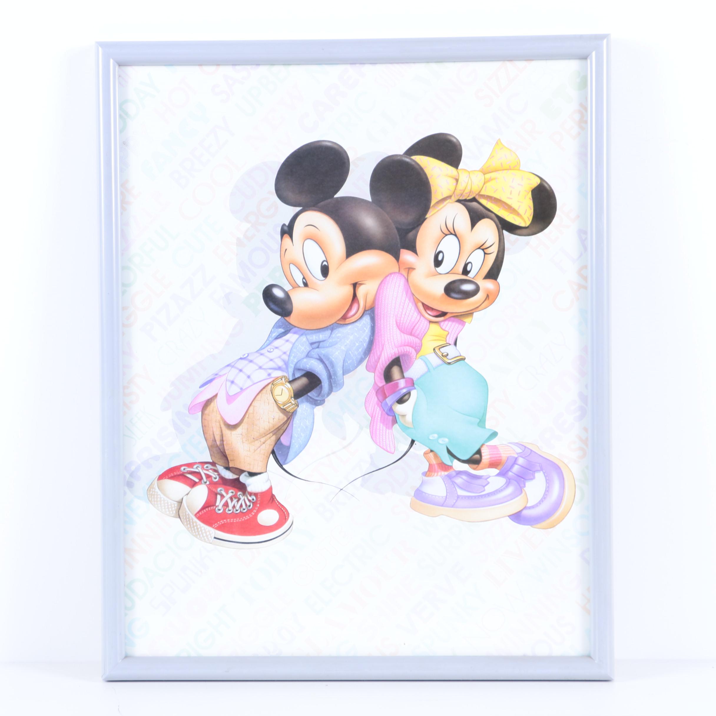 Two Mickey and Minnie Mouse Reproduction Prints