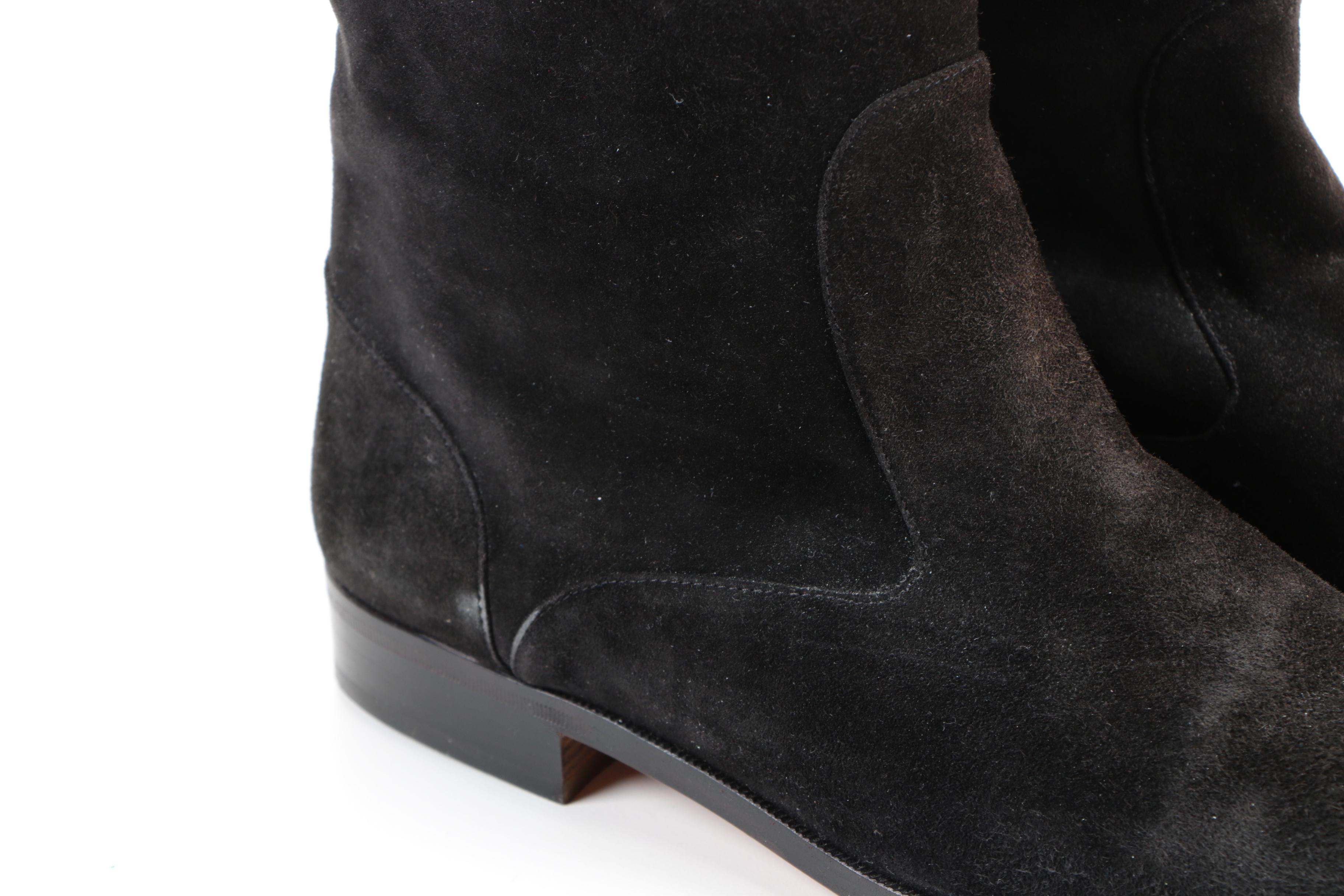 Manolo Blahnik Equestrian Style Suede Boots