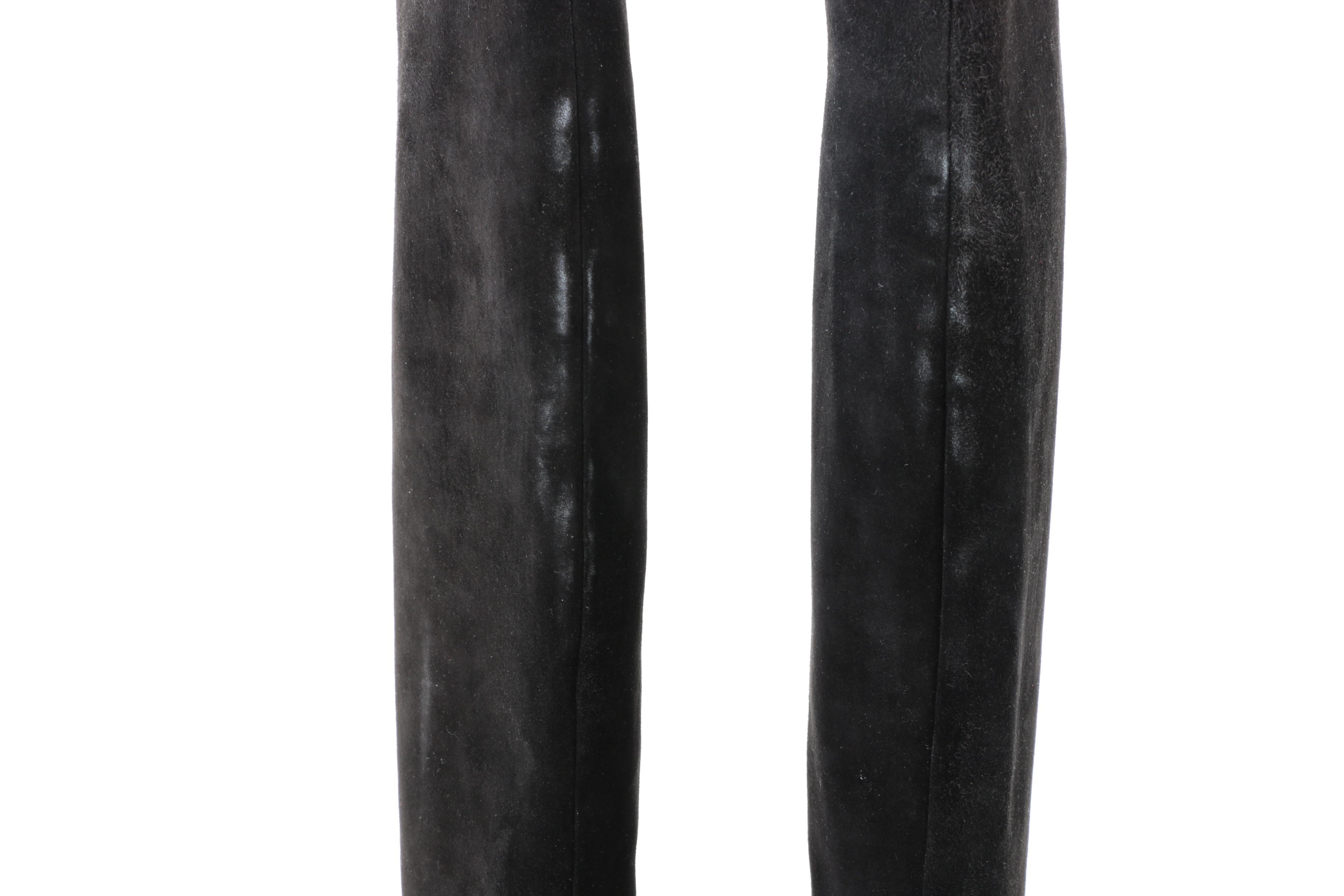 Manolo Blahnik Equestrian Style Suede Boots