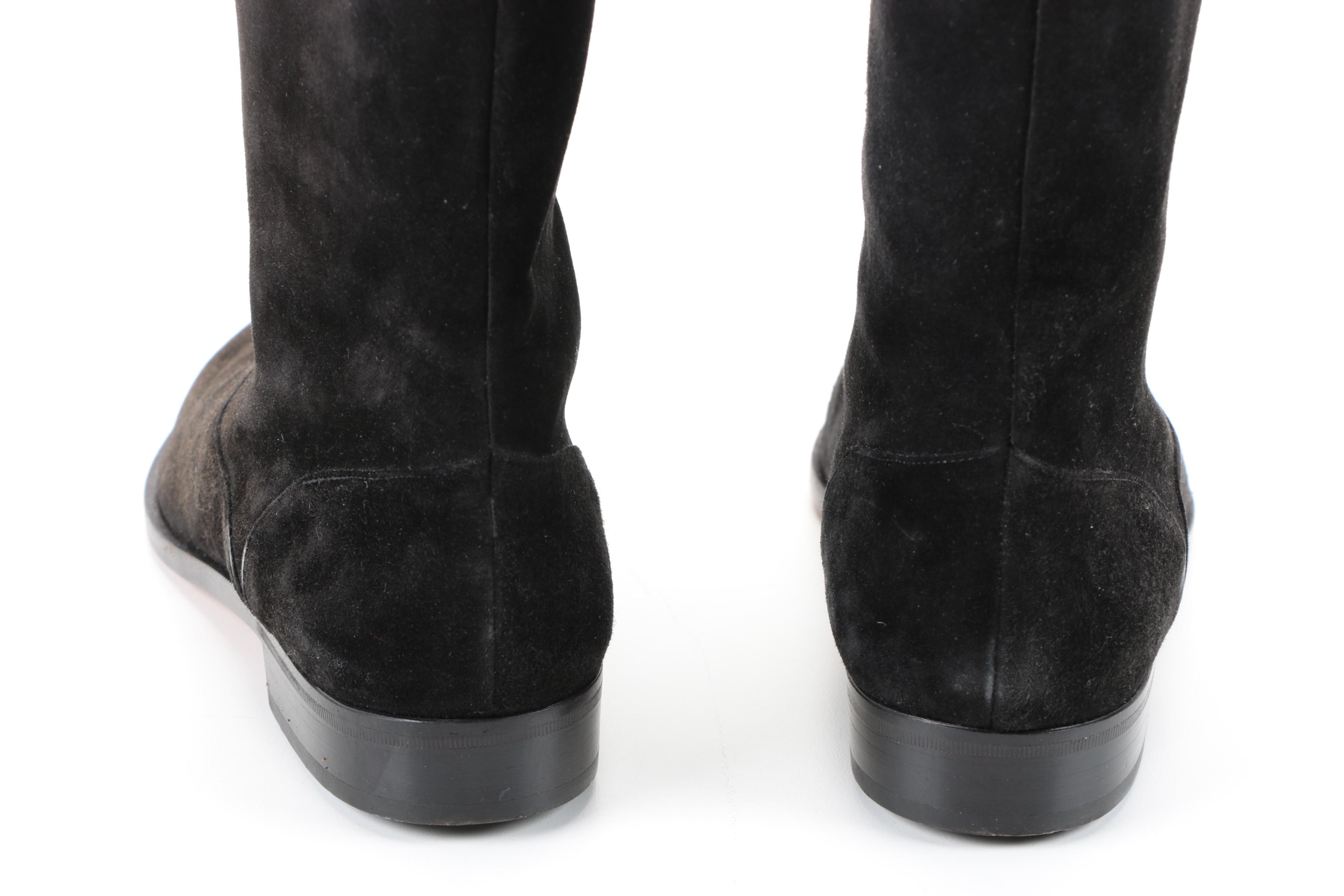 Manolo Blahnik Equestrian Style Suede Boots