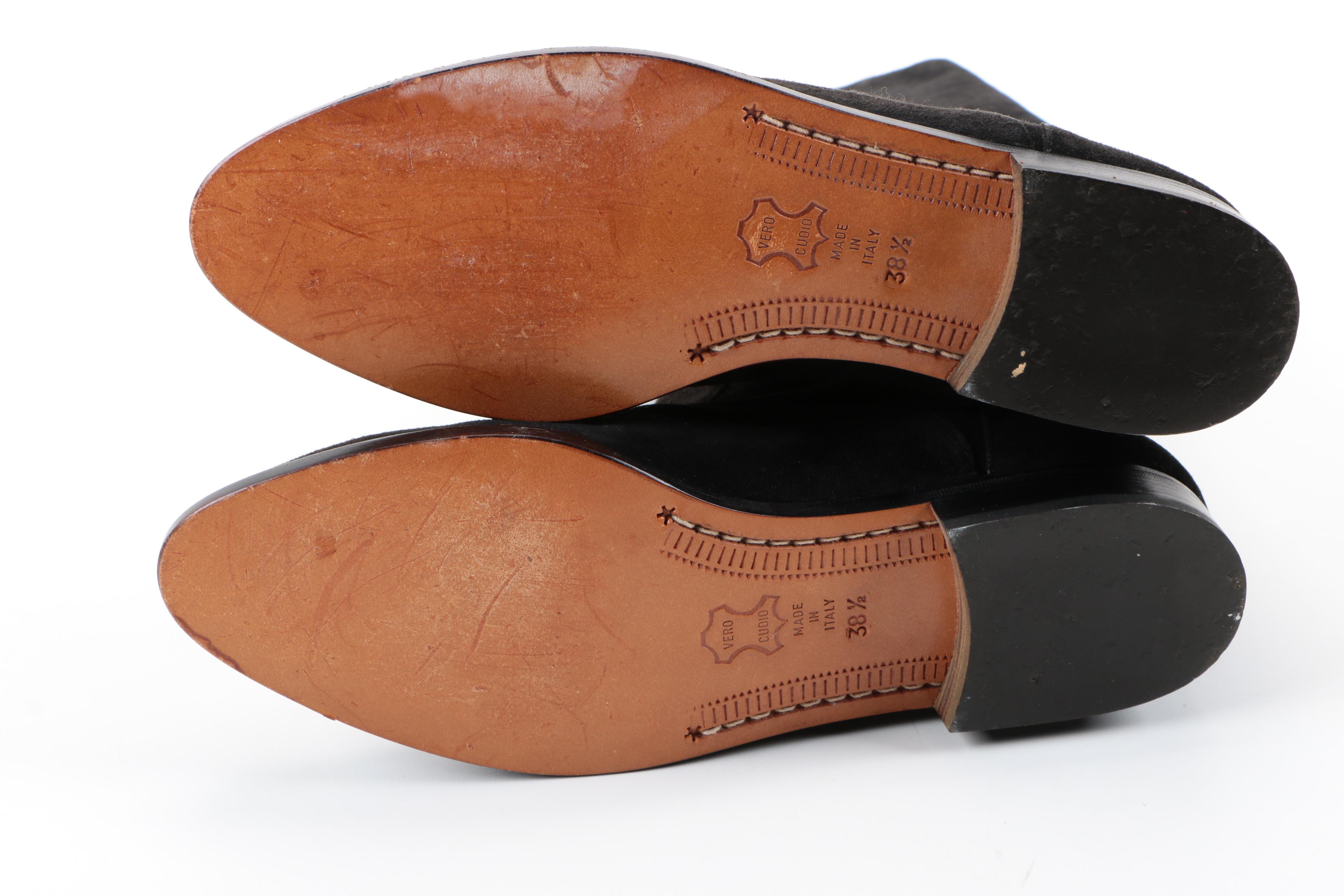 Manolo Blahnik Equestrian Style Suede Boots