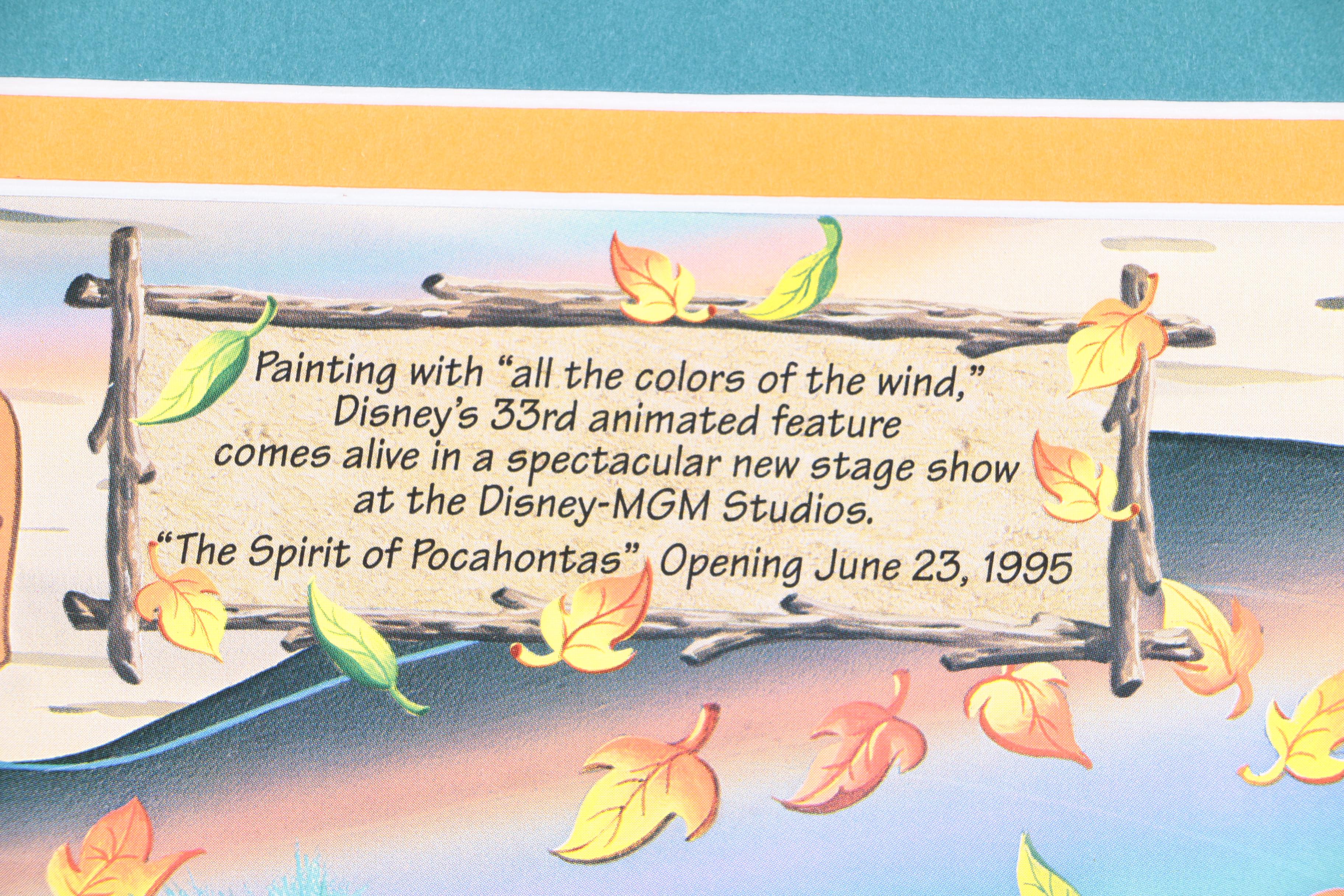 Walt Disney World Commemorative Ticket and Pendant "The Spirit of Pocahontas"