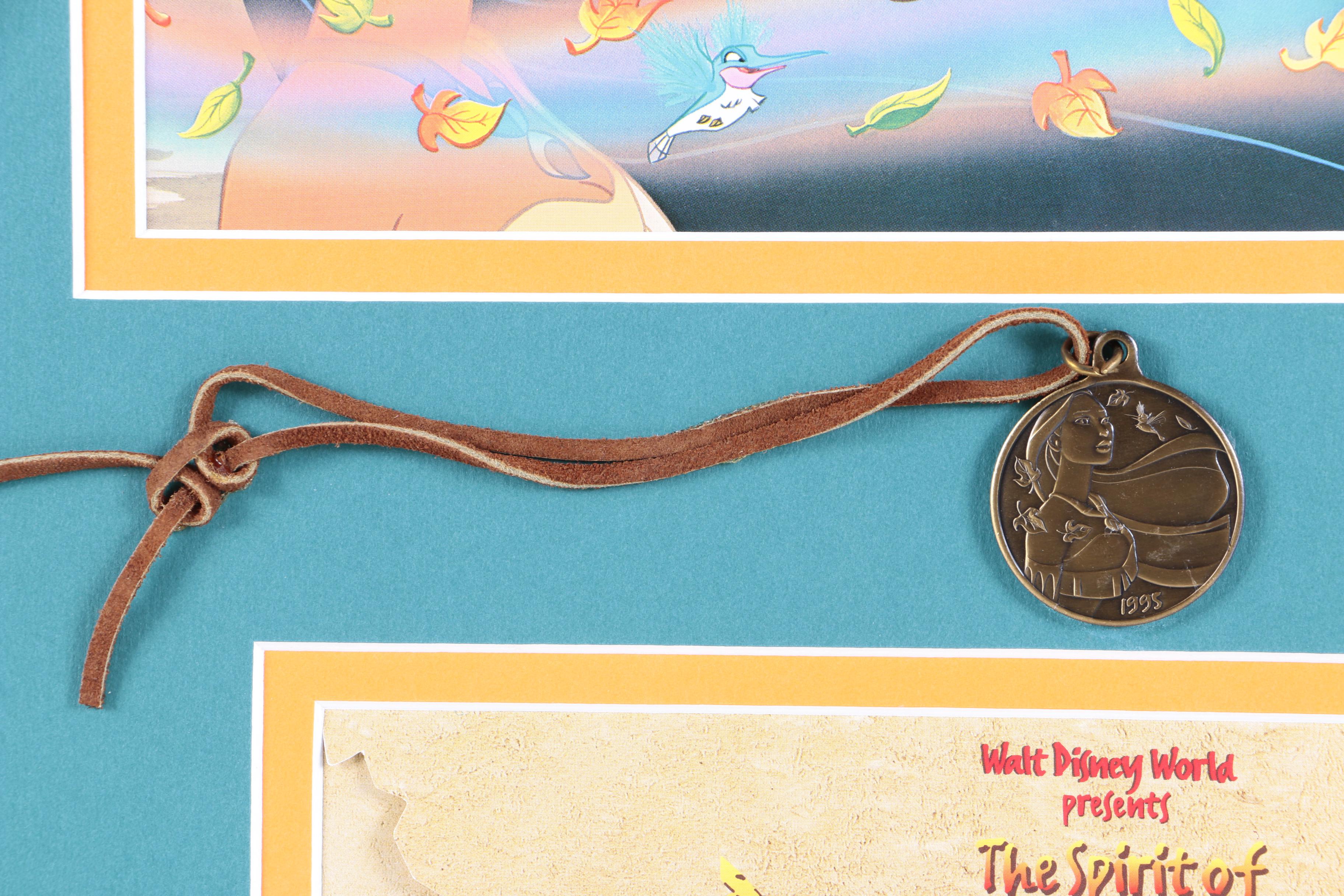 Walt Disney World Commemorative Ticket and Pendant "The Spirit of Pocahontas"