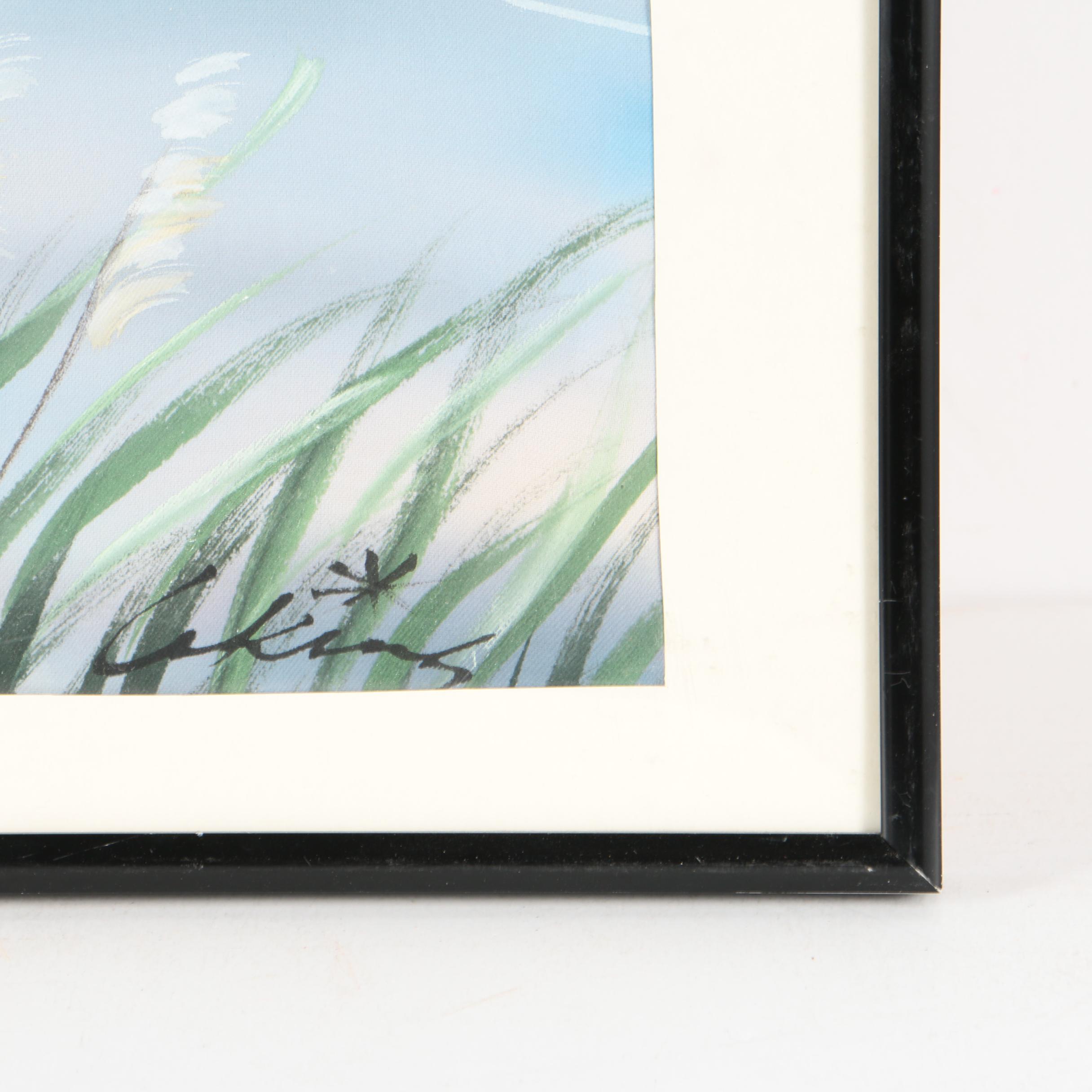 South East Asian Style Watercolor and Gouache on Silk Paintings