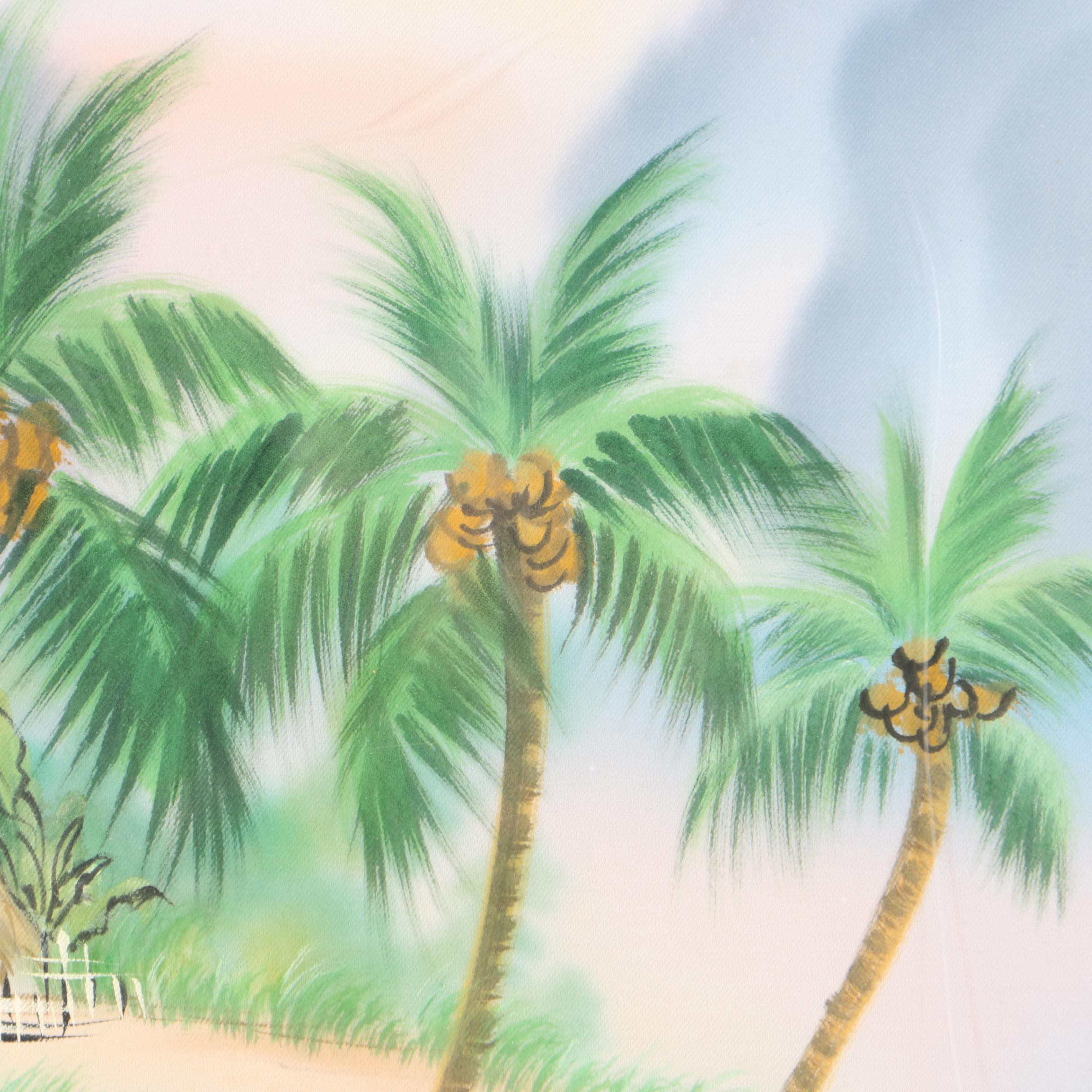 South East Asian Style Watercolor and Gouache on Silk Paintings