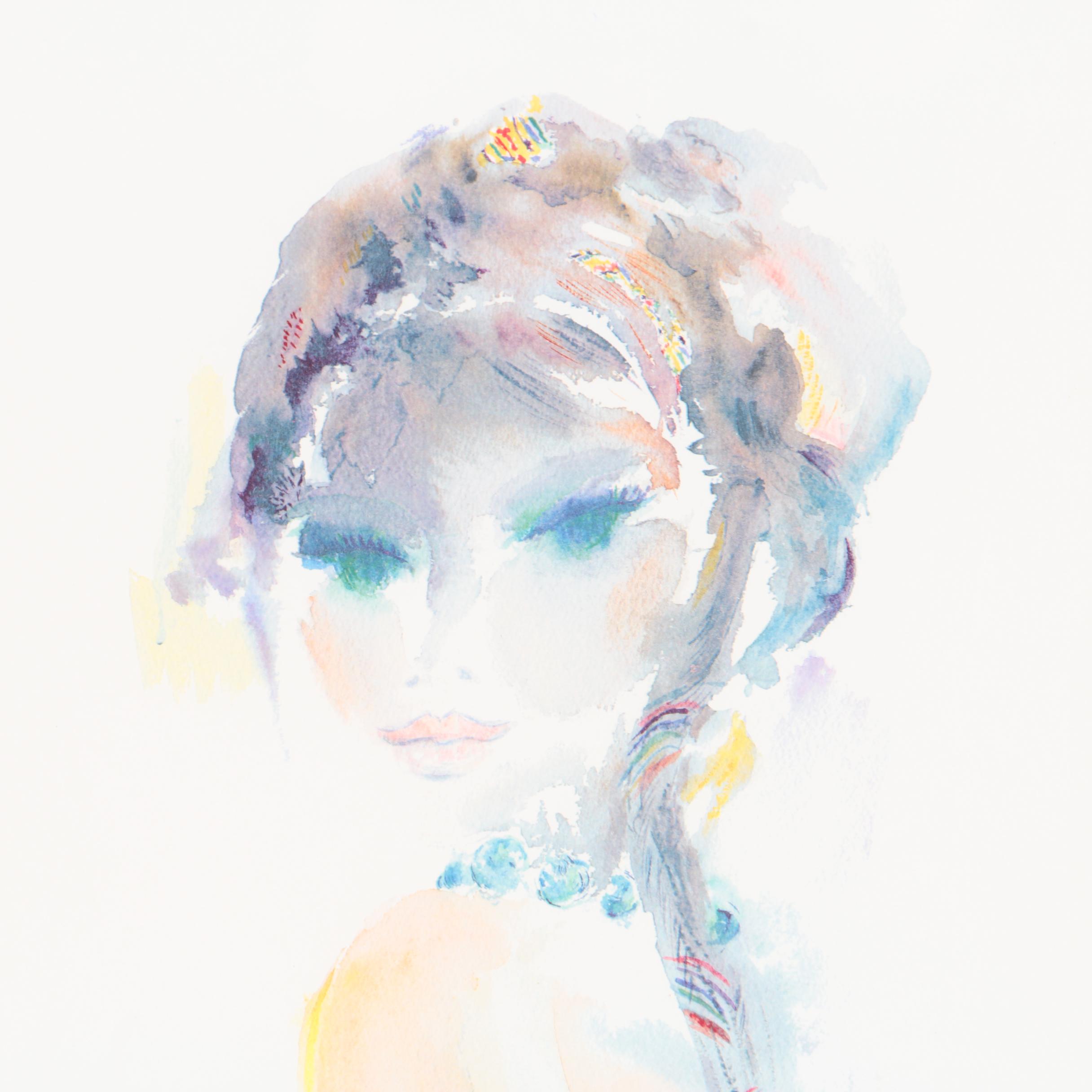 Pair of Reproduction Prints after Shan-Merry "Souveraine" and "Nuit Profonde"