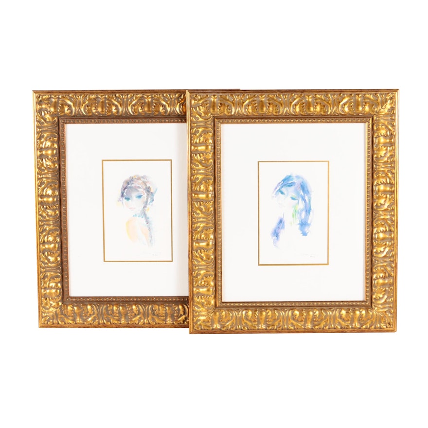 Pair of Reproduction Prints after Shan-Merry "Souveraine" and "Nuit Profonde"