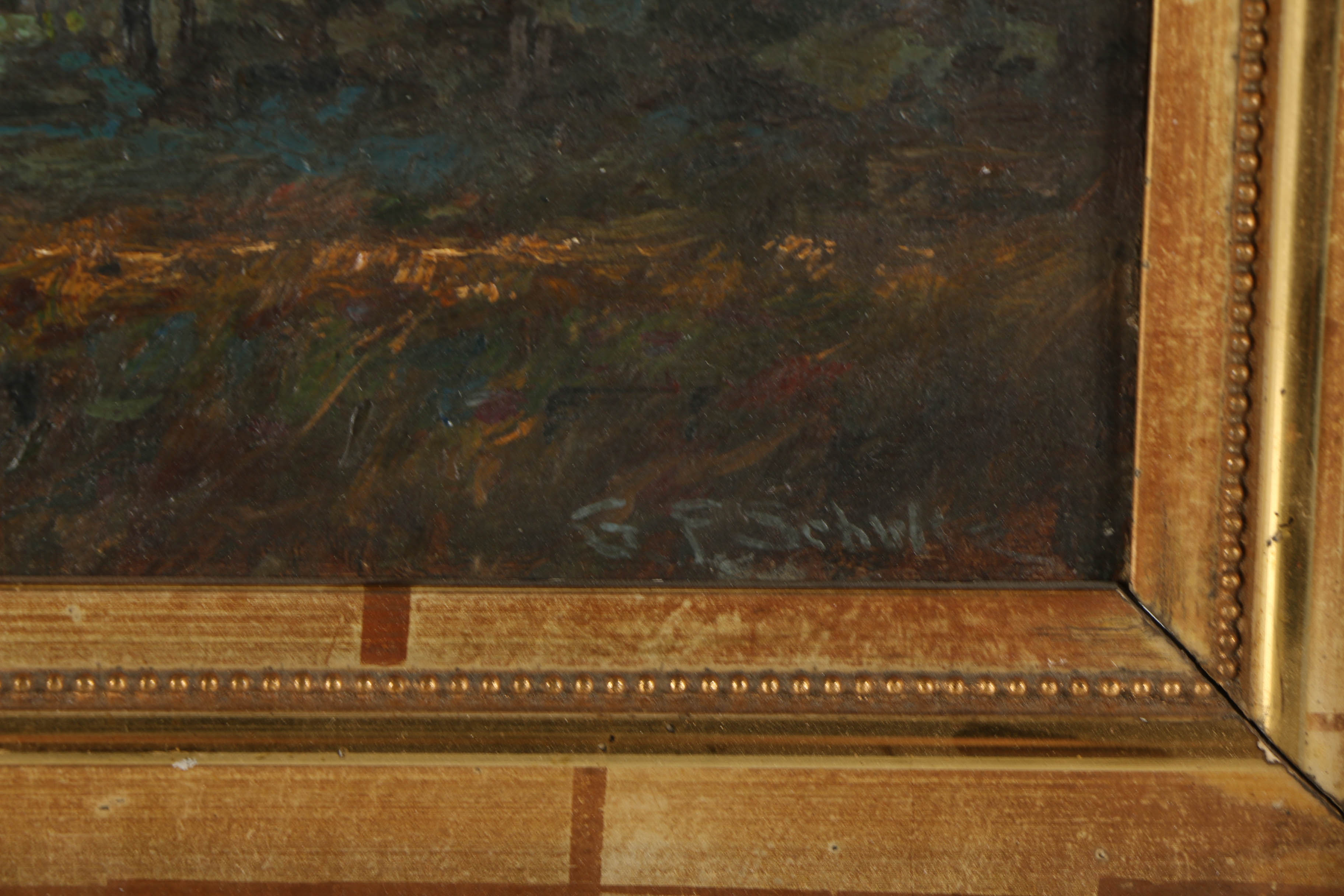 George Shultz Oil Tonalist Landscape Painting on Board