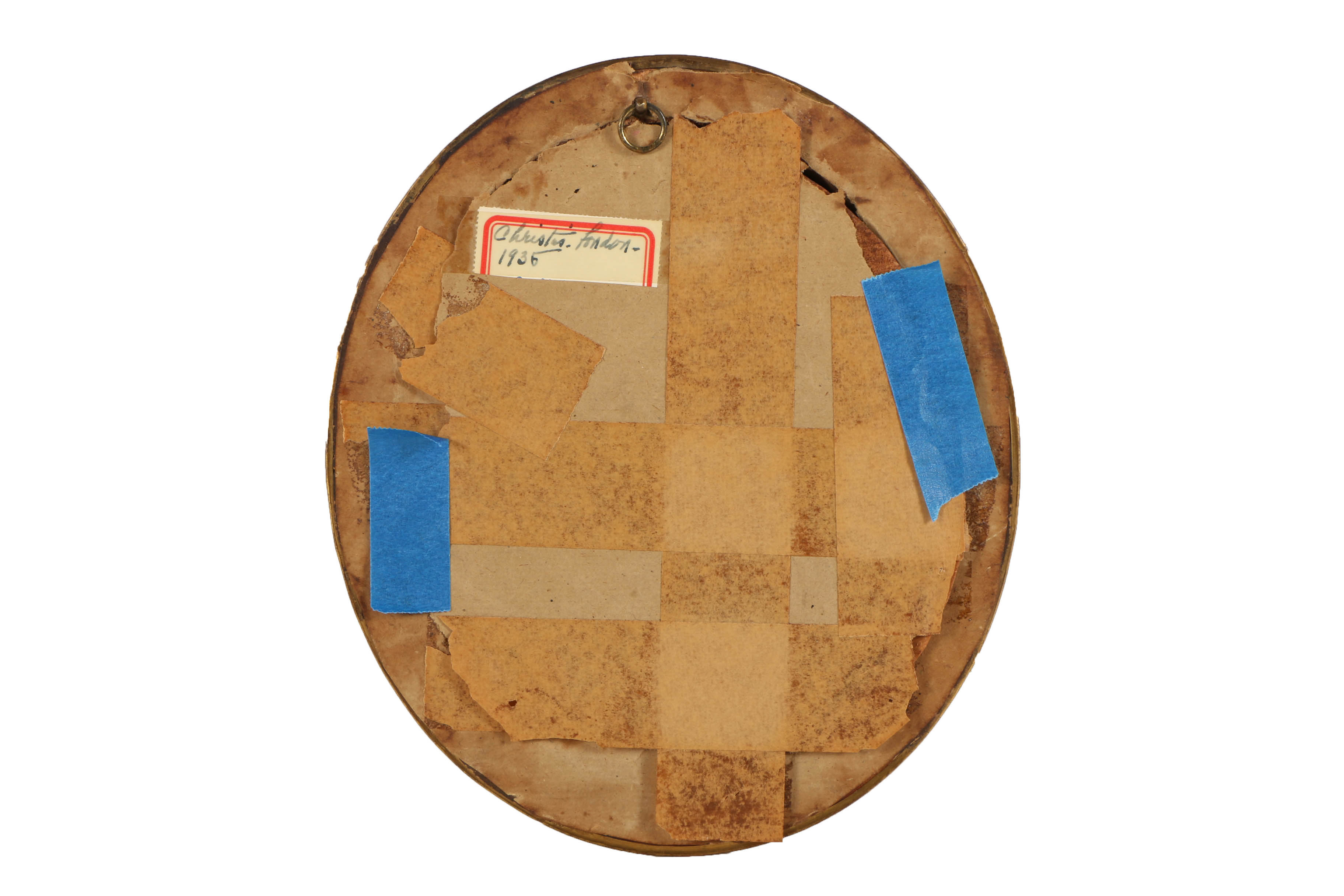 Pair of 19th-Century Gouache Folk Art Portraits on Paper