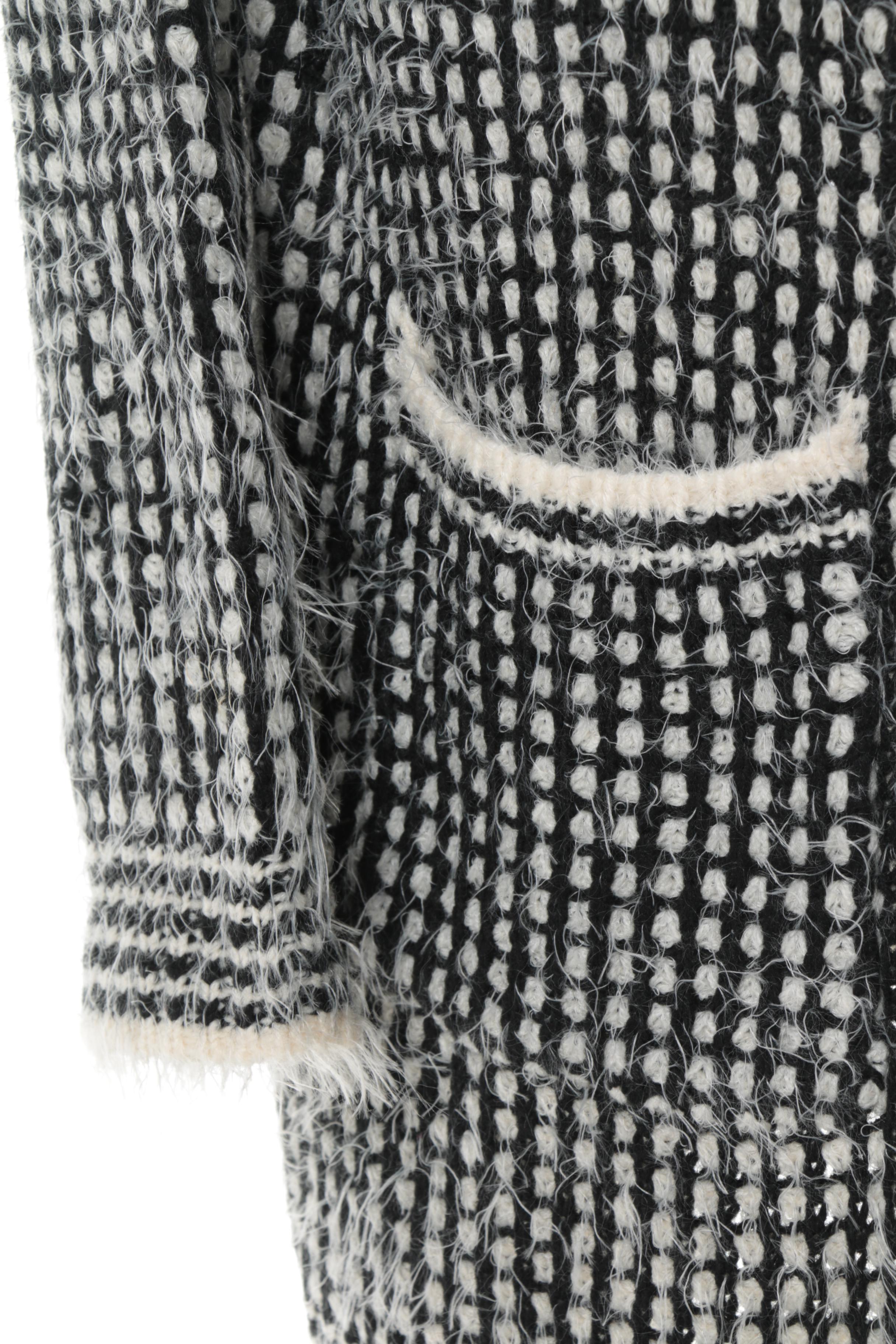 Women's Eyn Black and White Hooded Cardigan