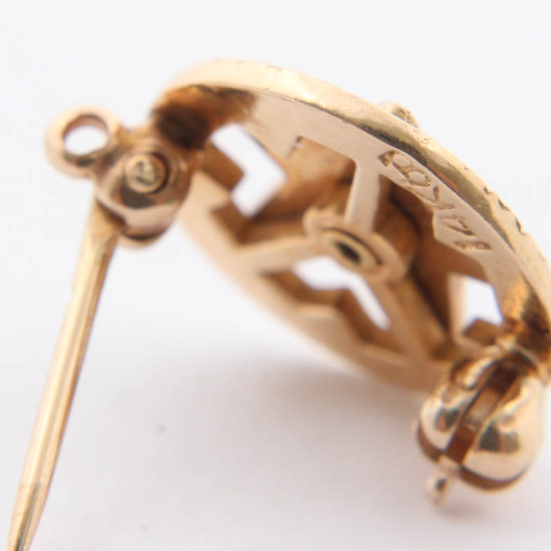 14K Yellow Gold Order of the Eastern Star Lapel Pin Pendant