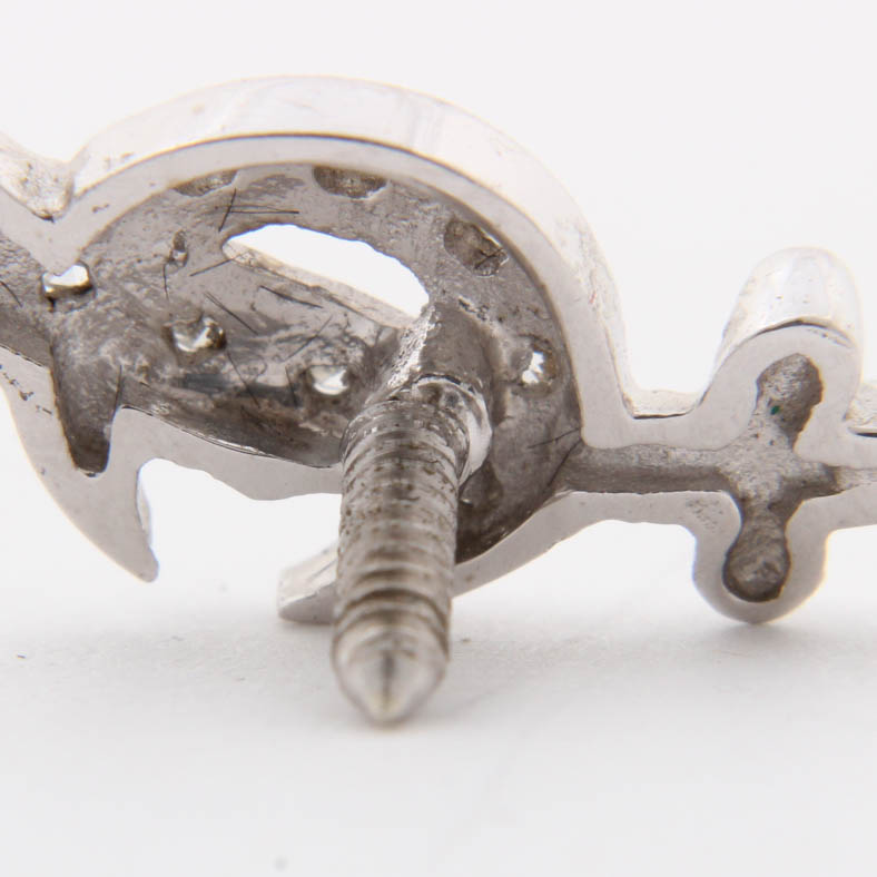 14K White Gold Diamond Shriner Lapel Pin