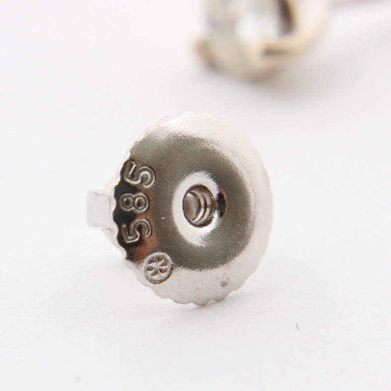 14K White Gold Diamond Stud Earrings