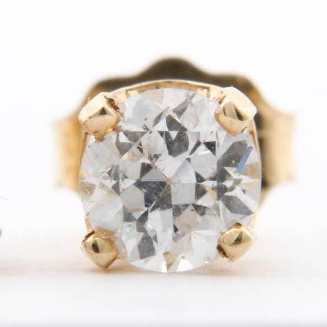 14K Yellow Gold Diamond Studs