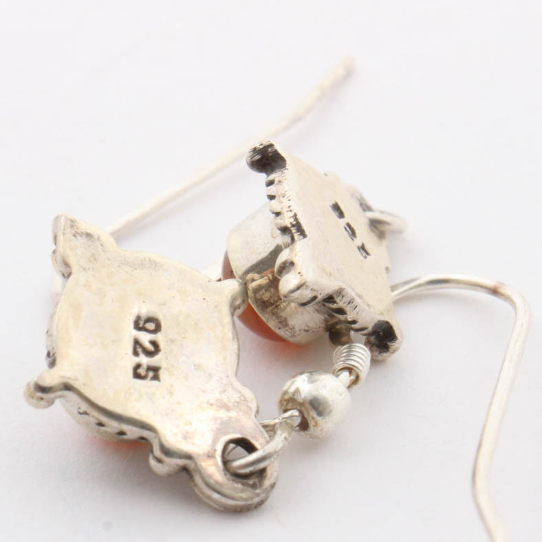 Sterling Silver Natural Carnelian Drop Earrings