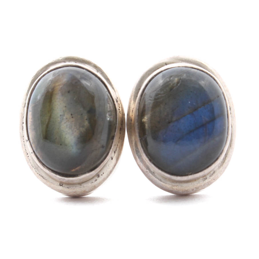 Sterling Silver Natural Labradorite Earrings