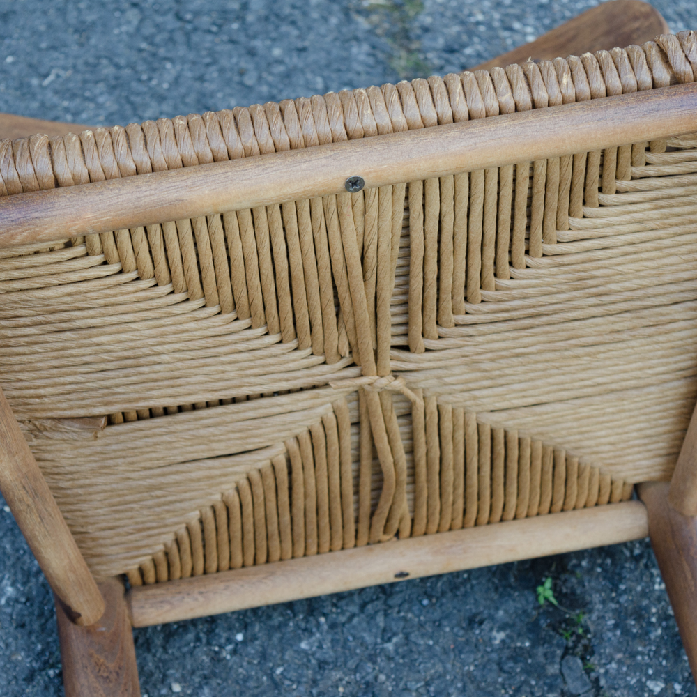 Set of Rush Seat Wooden Bar Stools
