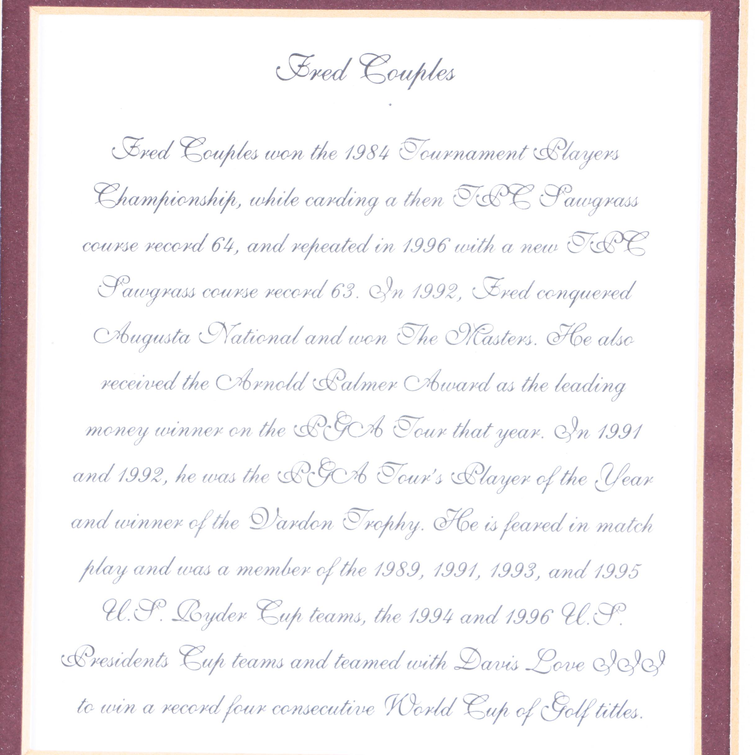 Autographed Color Photograph of Fred Couples