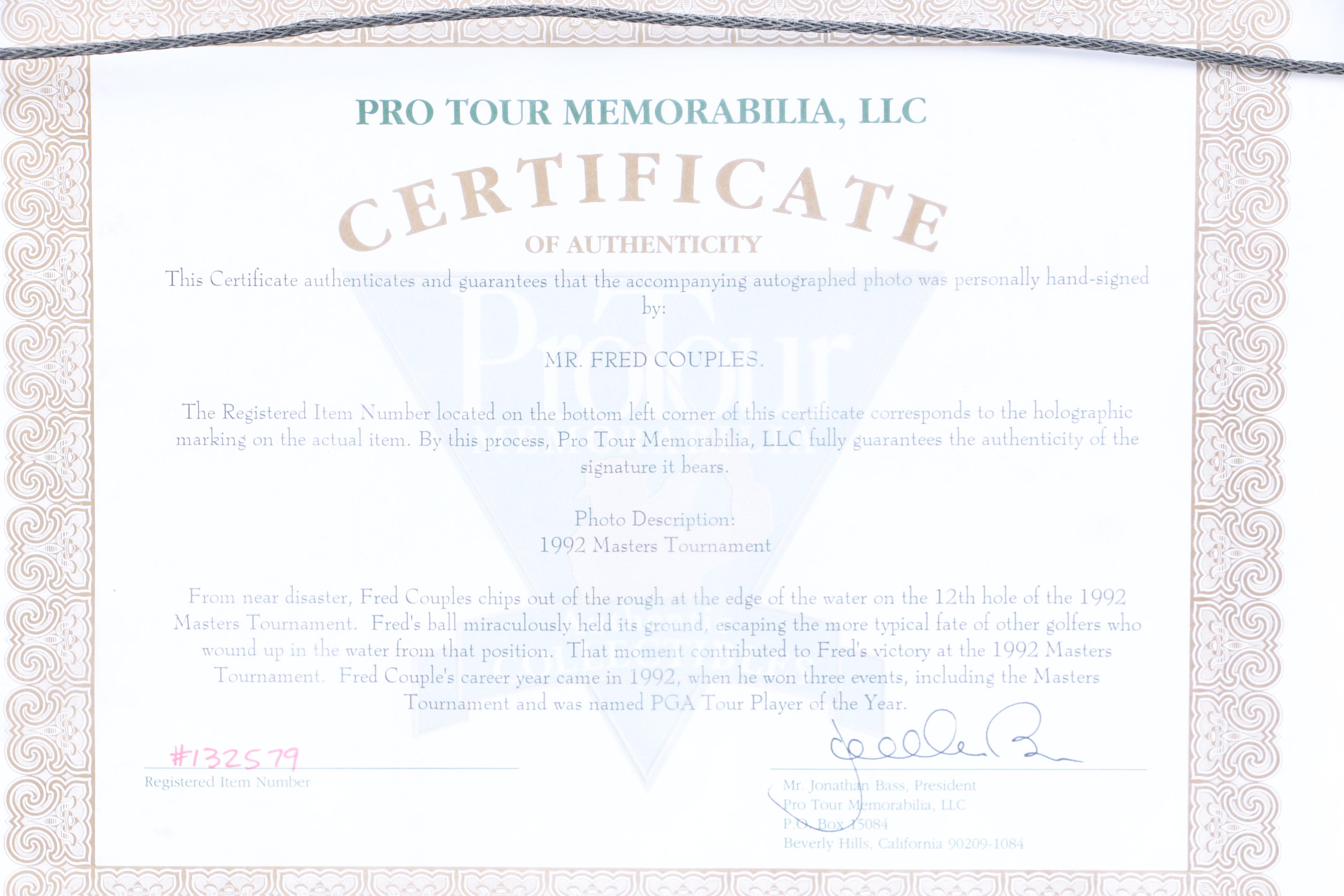 Autographed Color Photograph of Fred Couples