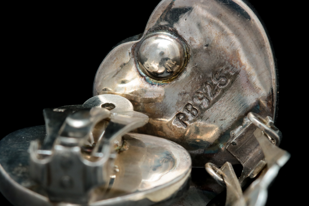 Sterling Silver and Rutilated Quartz Heart Earrings