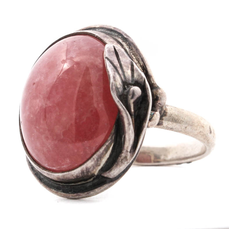 Sterling Silver Natural Rose Quartz Ring