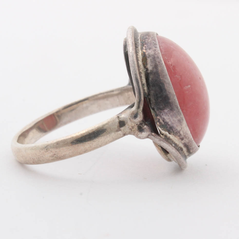 Sterling Silver Natural Rose Quartz Ring