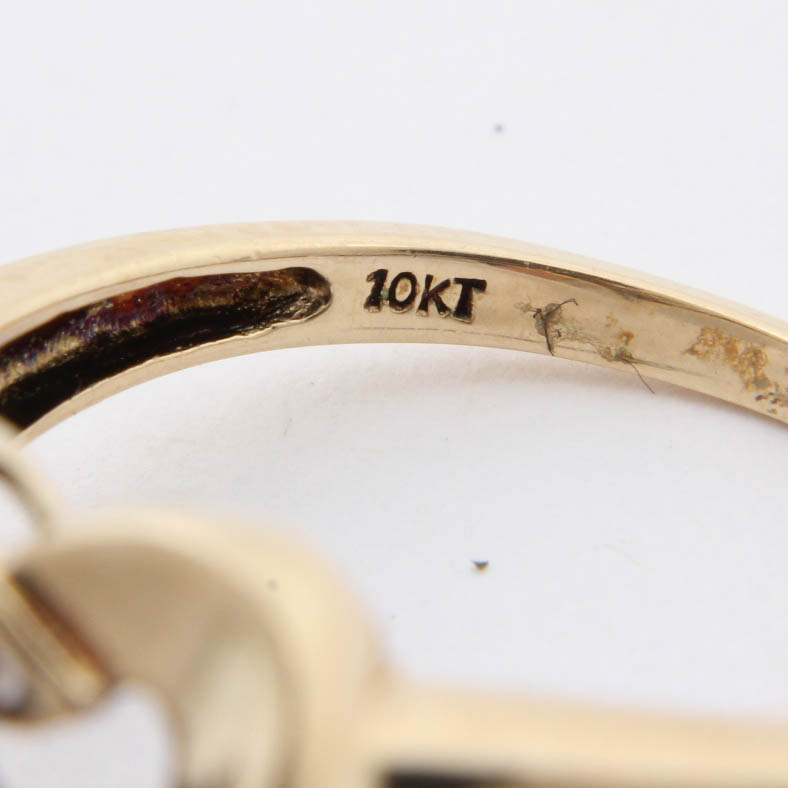 10K Yellow Gold Diamond Heart Ring