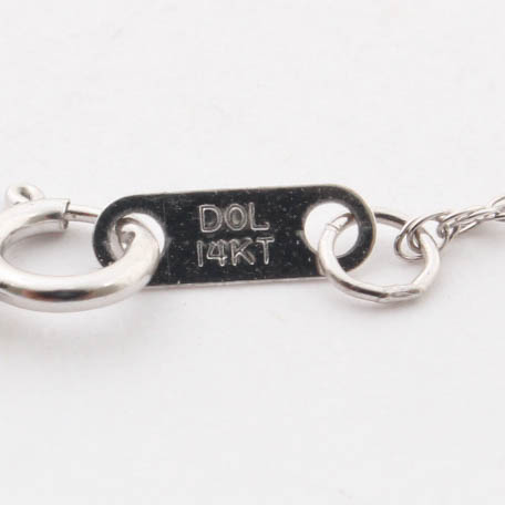 14K White Gold Chain and 10K Yellow & White Gold Heart Pendant with Diamonds