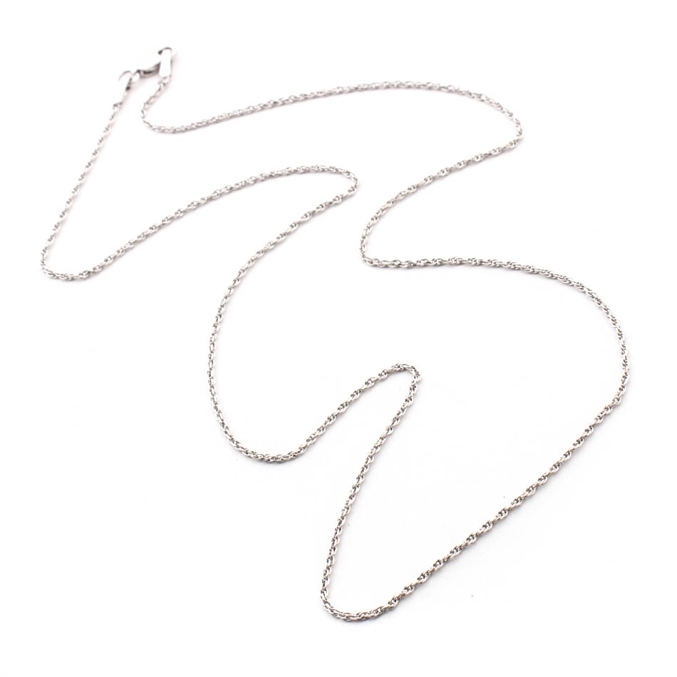 14K White Gold Twisted Rope Necklace