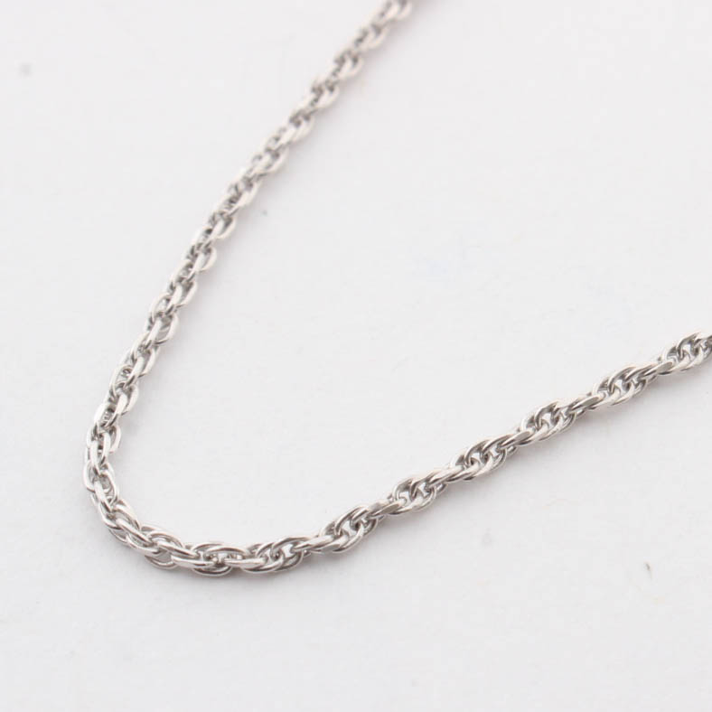 14K White Gold Twisted Rope Necklace