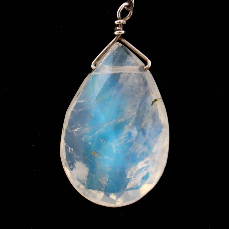 Sterling Silver Natural Labradorite Pendant Necklace