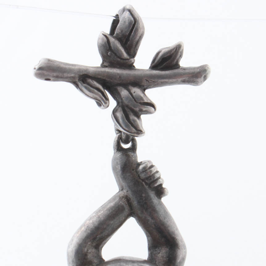 Sterling Silver Monkey Pendant with Bead