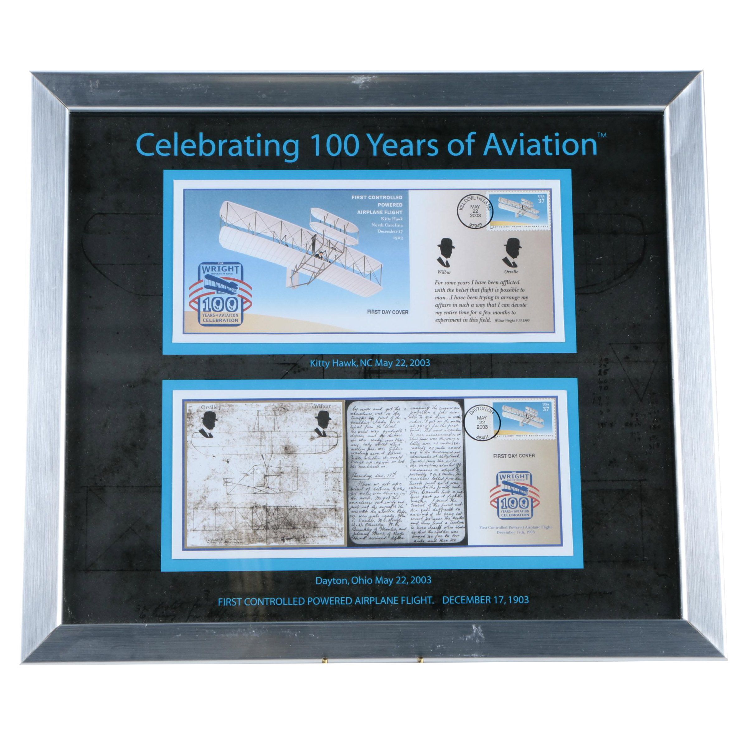 Framed Wright Brothers Commemorative Print
