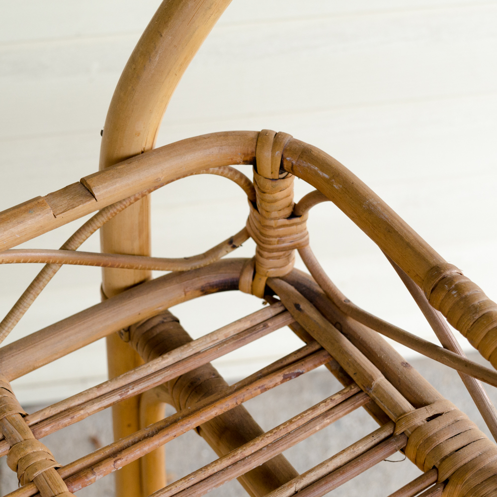 Vintage Rattan Serving Cart