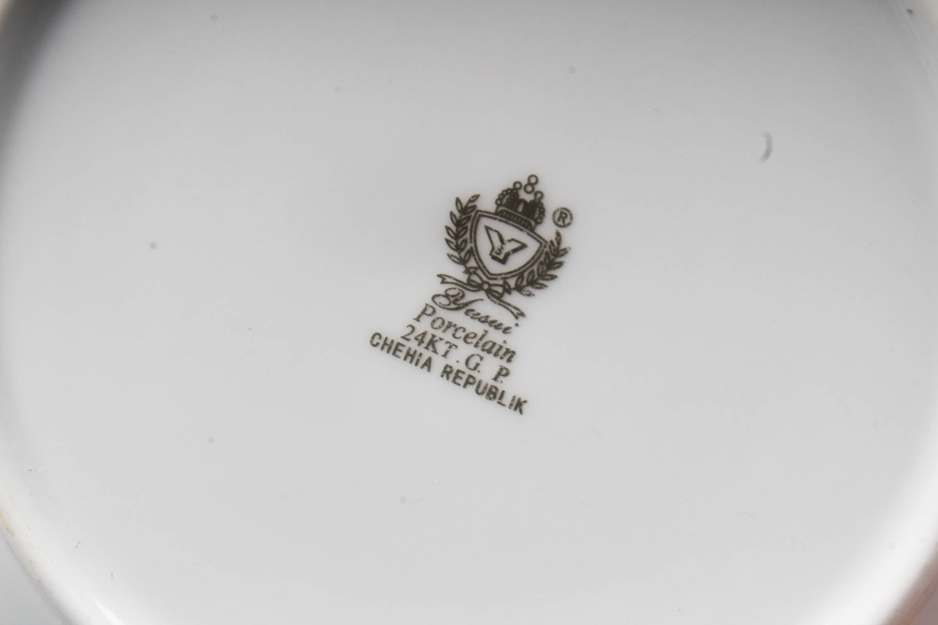 Czech Gold-Painted Porcelain Dishware Collection