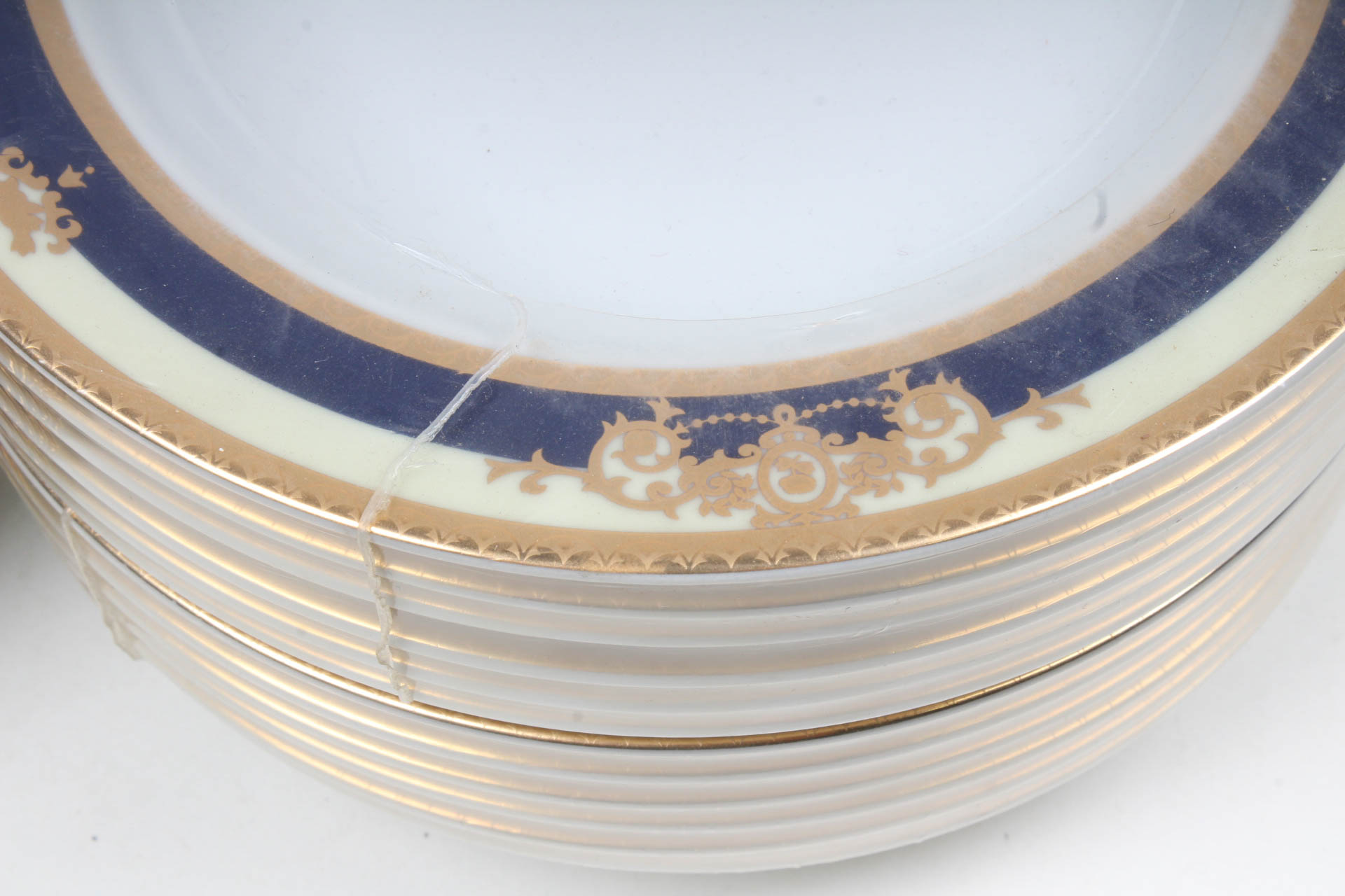 Czech Gold-Painted Porcelain Dishware Collection