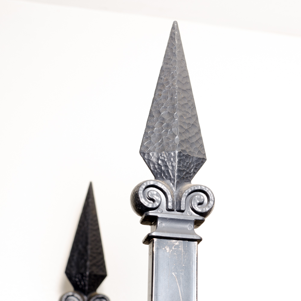 Gothic Style Metal and Wood Shelving Unit