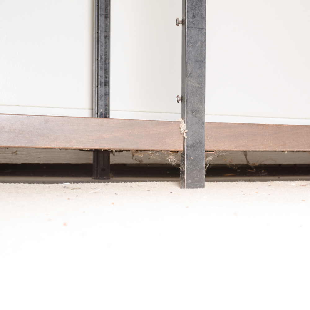 Gothic Style Metal and Wood Shelving Unit