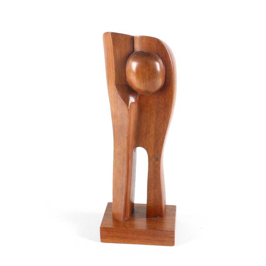 T. Ashbrook Mid-Century Style Abstract Wooden Sculpture
