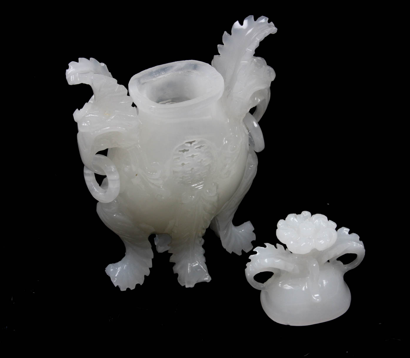 Hand-Carved Chinese Bowenite Incense Burner